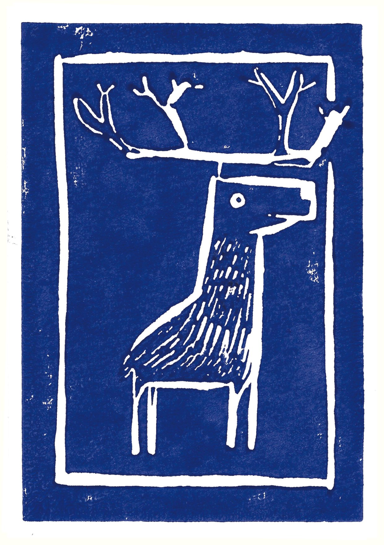 Elegant blue reindeer
