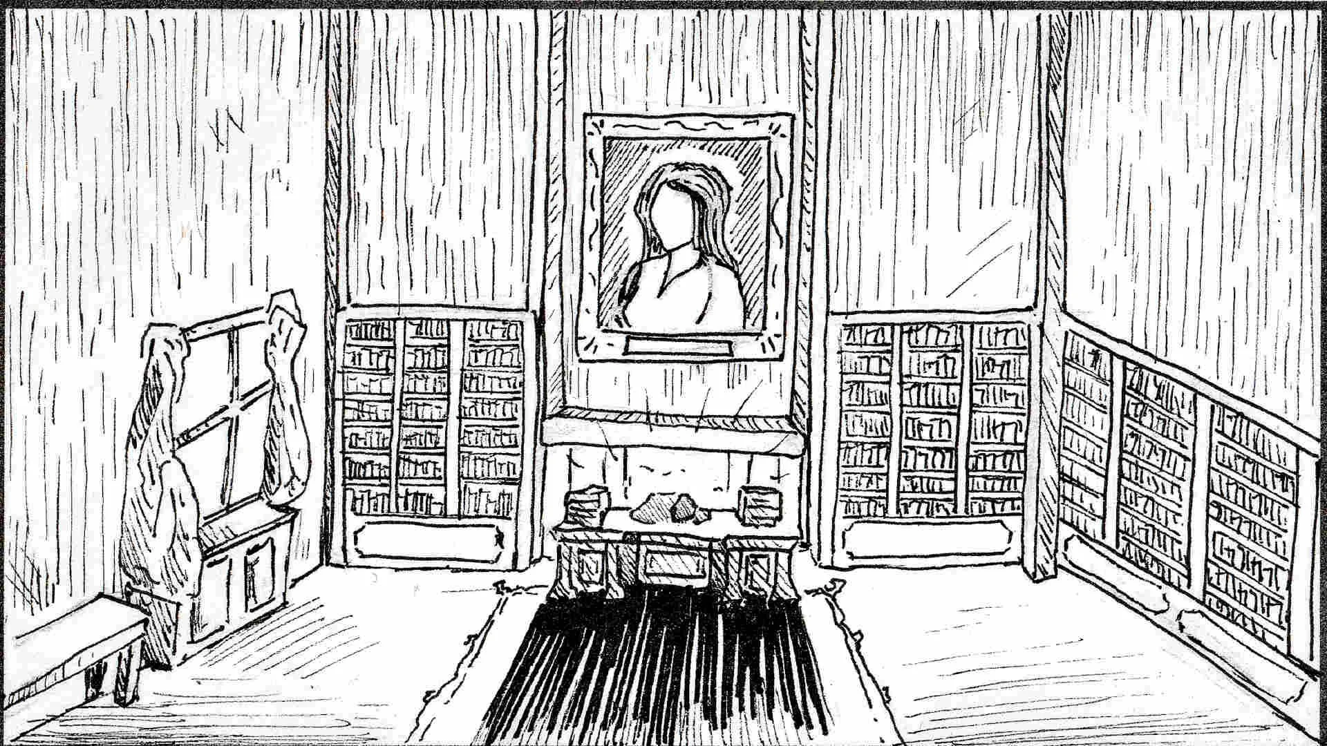 "While I pondered, weak and weary," 