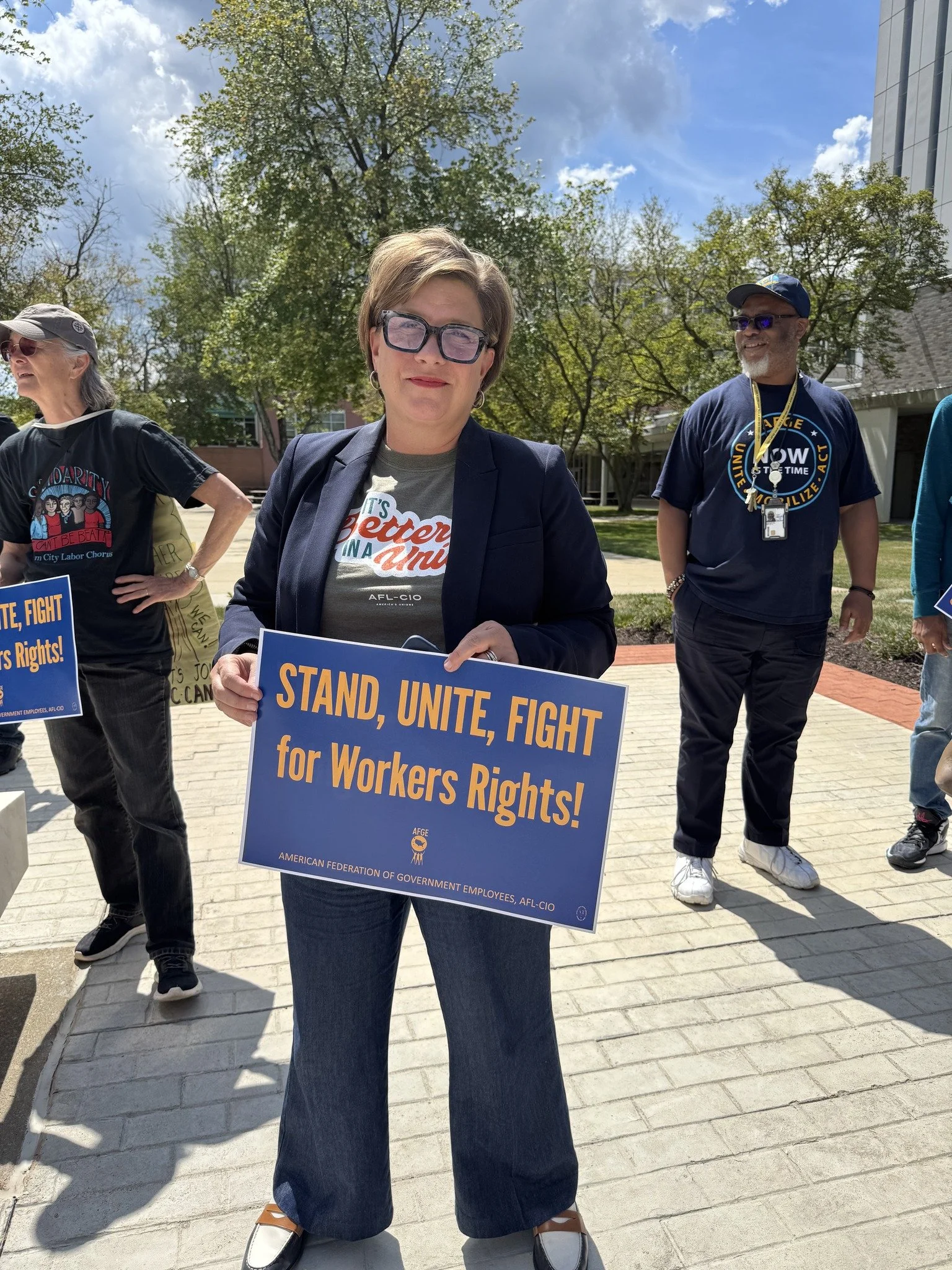 Allison standing in support of AFGE