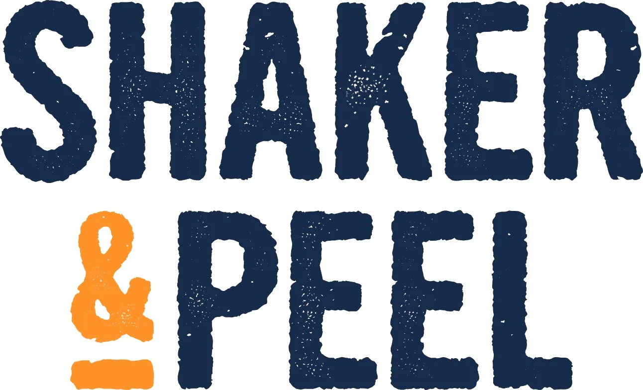 Bold text saying 'SHARKER' and '& PEEL' with 'SHARKER' in dark blue and '& PEEL' in orange.