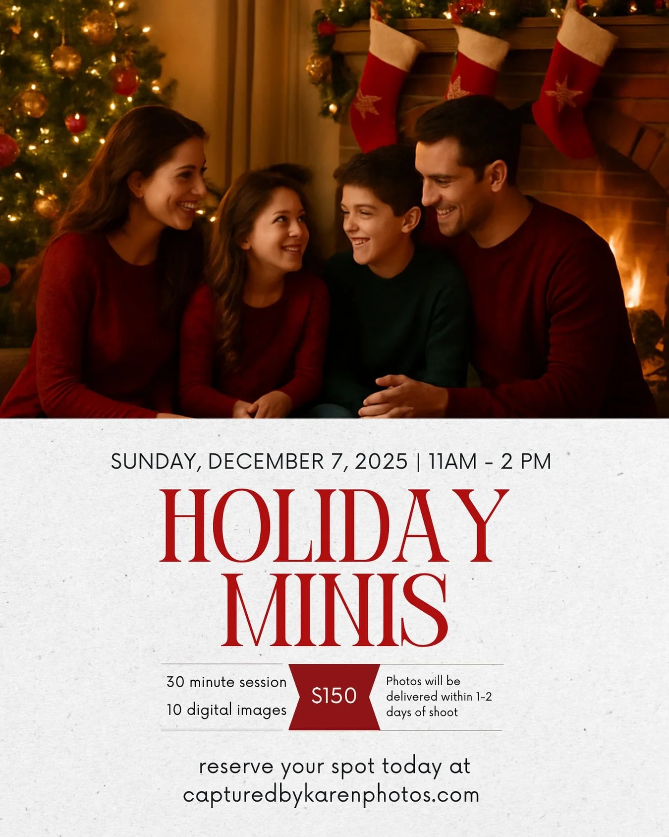 Surprise! 🎁✨
Your holiday gift came early &mdash; Holiday Minis are HERE and better than ever!
.
Join me for just 30 minutes on Sunday Dec. 7 from 11am&ndash;2pm at Mondlock Moments Studio (941 E Main Street, Bridgewater, NJ 08807) for quick, cozy m