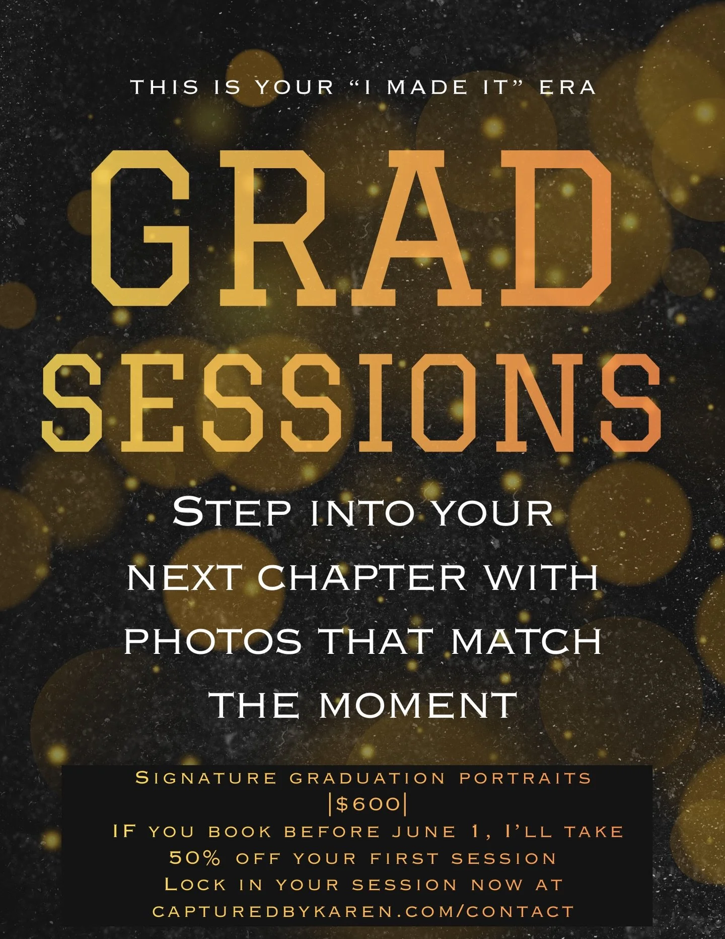 To the grads stepping into their next chapter &mdash; I see you 🎓✨
I&rsquo;m opening a limited number of signature graduation portrait sessions for the Class of 2026 and offering 50% off when you book before June 1 while I build out my grad portfoli