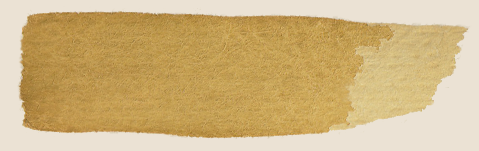 A torn strip of beige or light brown paper with rough, uneven edges.