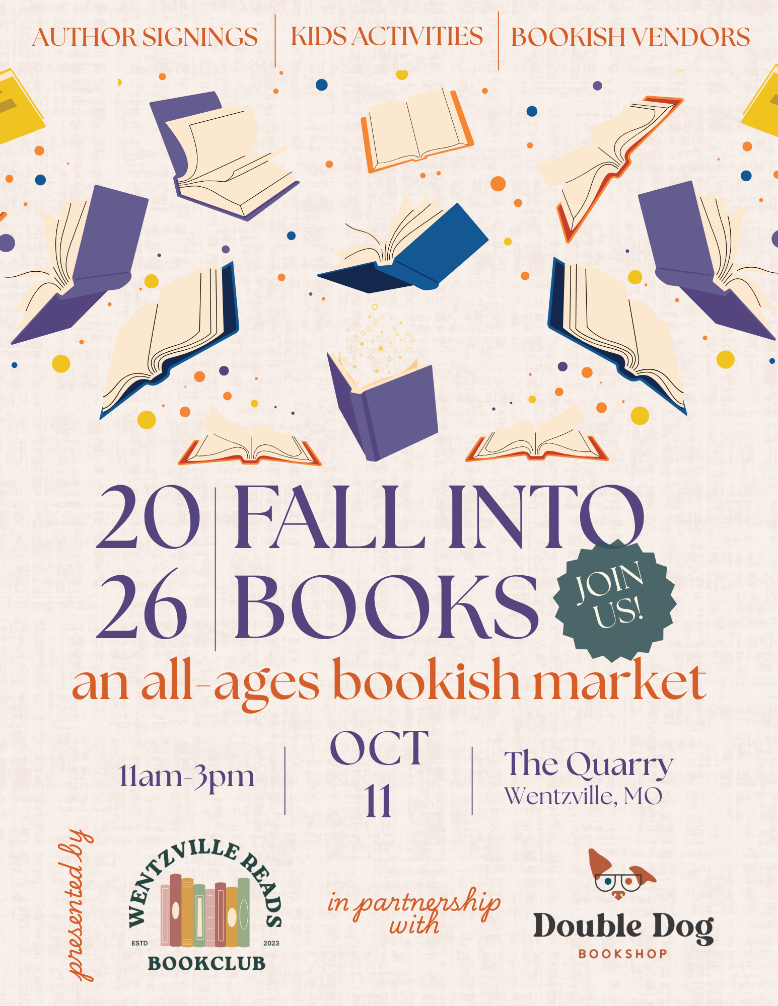 Graphic for Fall into Books event