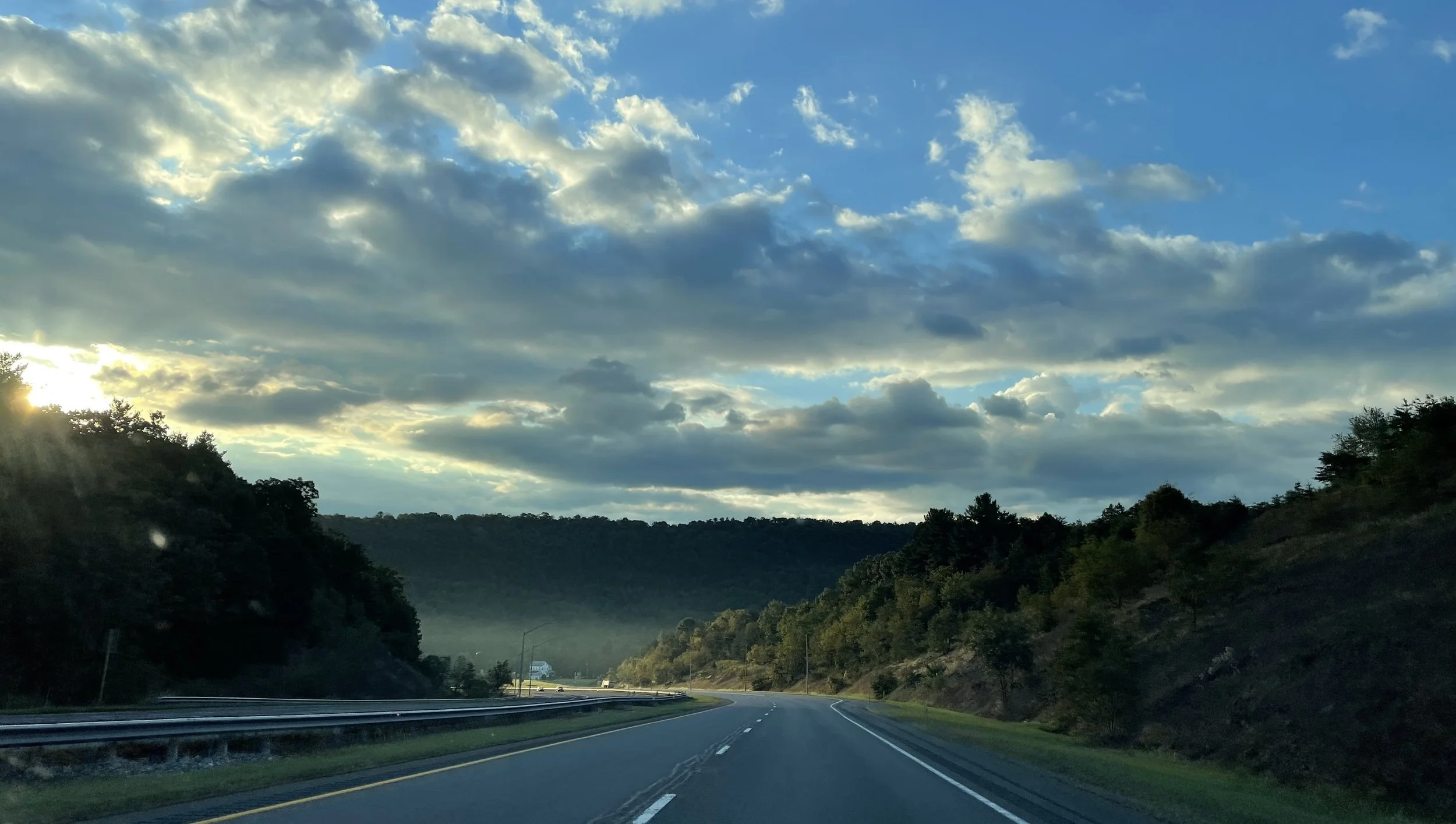 Deserted highway at dawn