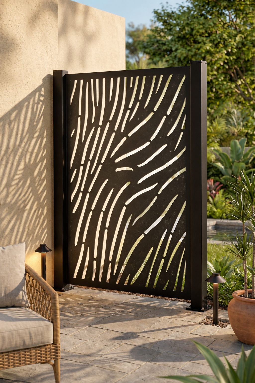 Bamboo  Aluminum Privacy Screen