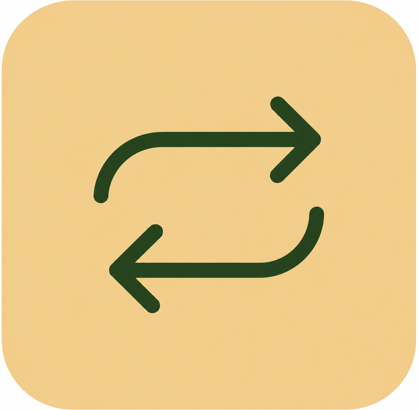 An icon showing two arrows depicted going around in a circular motion.