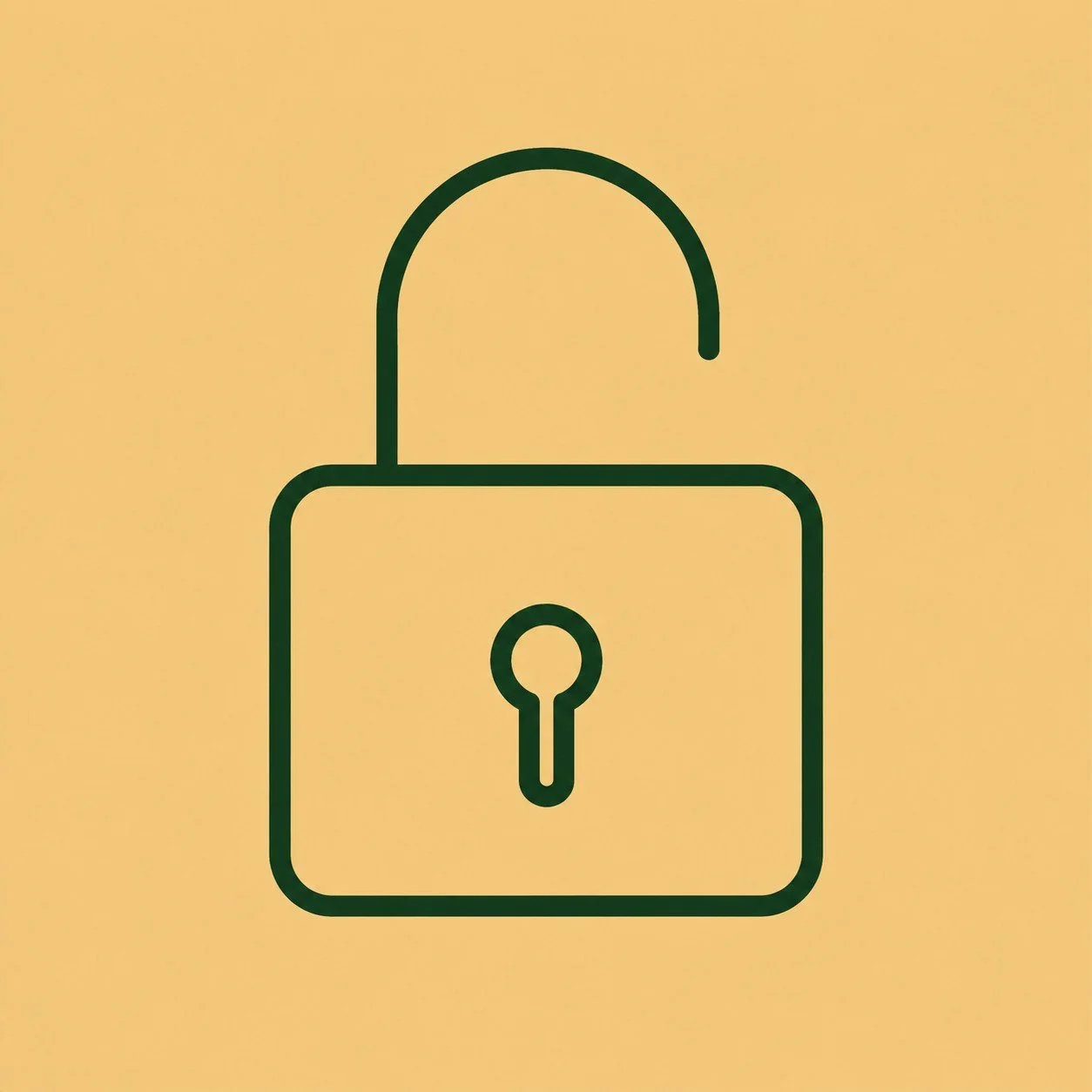 An icon showing a lock unlocked.