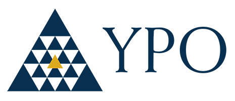 YPO logo with a triangular design and a yellow arrow inside the triangle.
