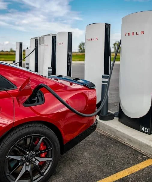 electric car at charging station