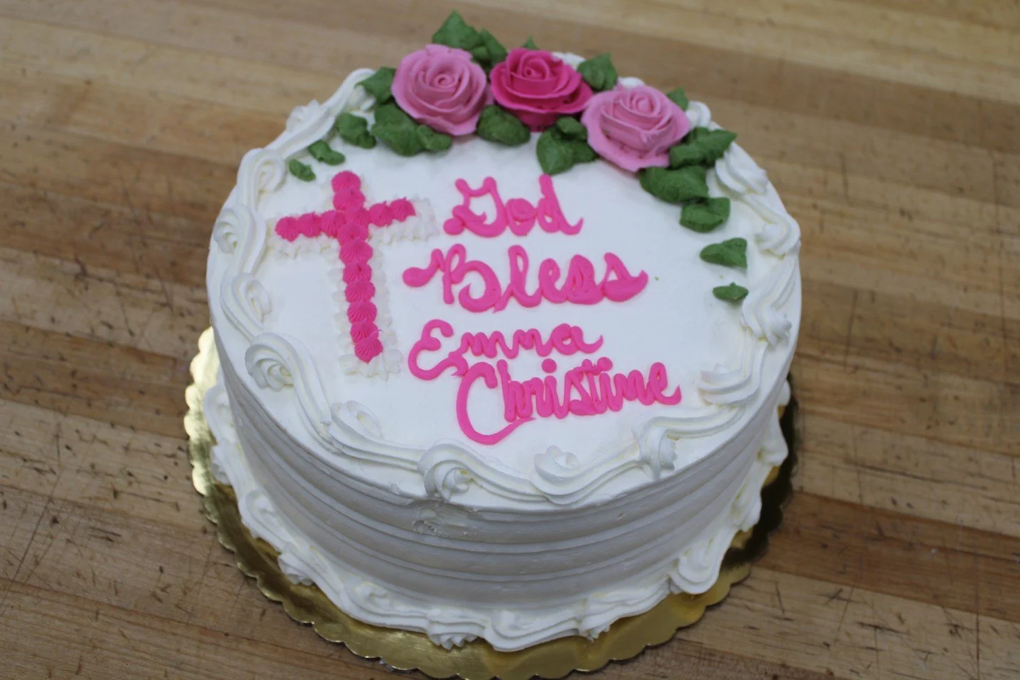 God Bless Emma Christine! #antoinespastryshop #bakery #baker #cake #cakes #vanillacake #richthebaker #frosting #baptism #catholic #jesus