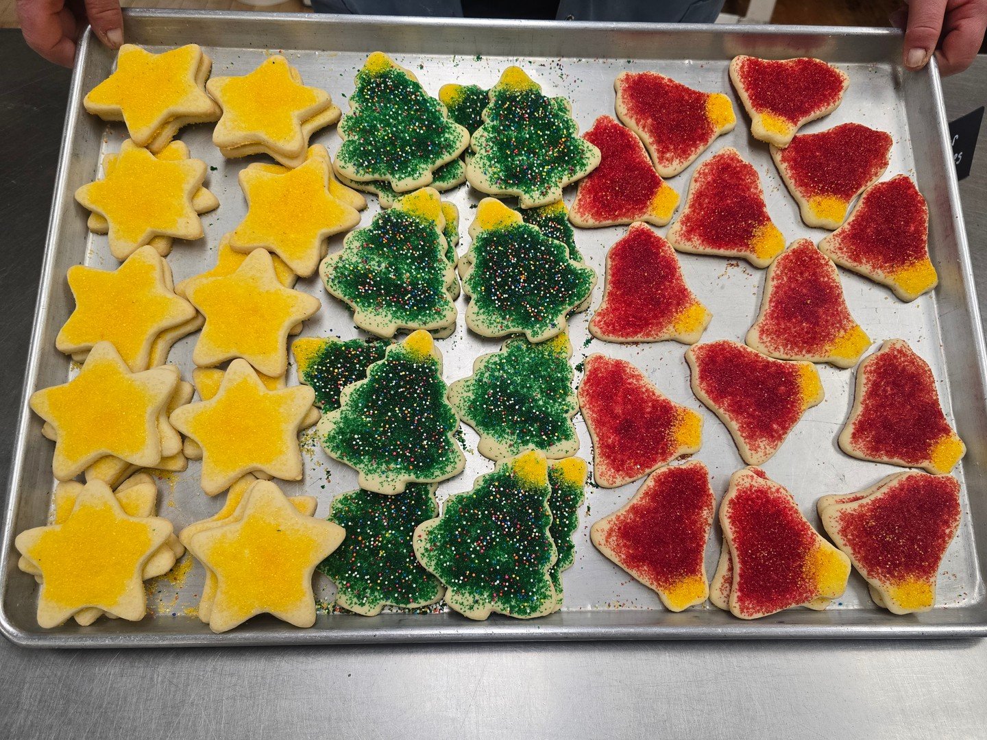 Our classic Christmas sugar cookies have arrived! stop in today for small business Saturday and grab yourself a treat! #antoinespastryshop #christmas #holidaycookies #holidays #smallbusinessaturday #shoplocal #richthebaker #shopsmall #sugarcookies #b