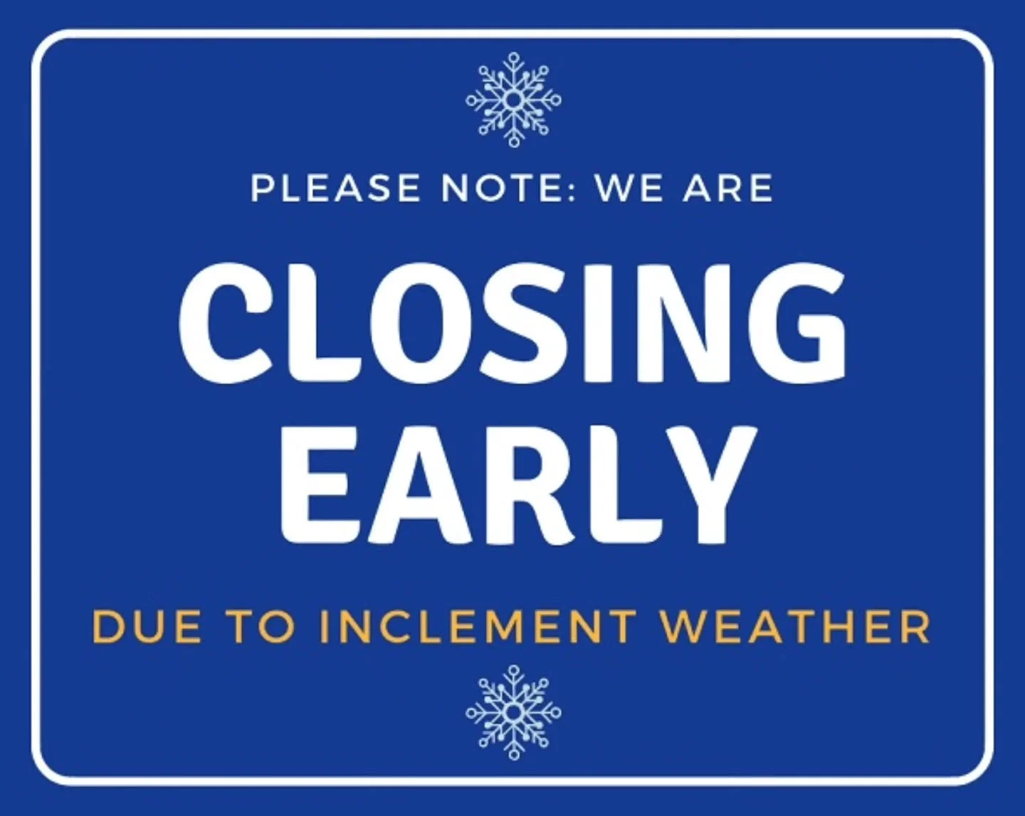 We are closing early today at 1 pm due to the weather, we will reopen Tuesday at 7 am. #antoinespastryshop #richthebaker #snowstorm #fern
