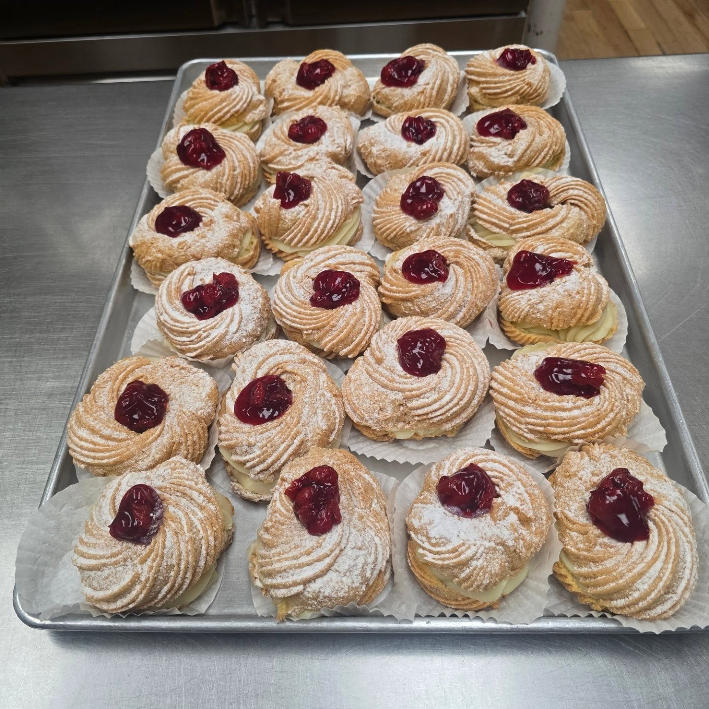 Happy St.Joseph Day! Stop in today for a Zeppoli! #antoinespastryshop #zeppoli #pastries #pastry #richthebaker