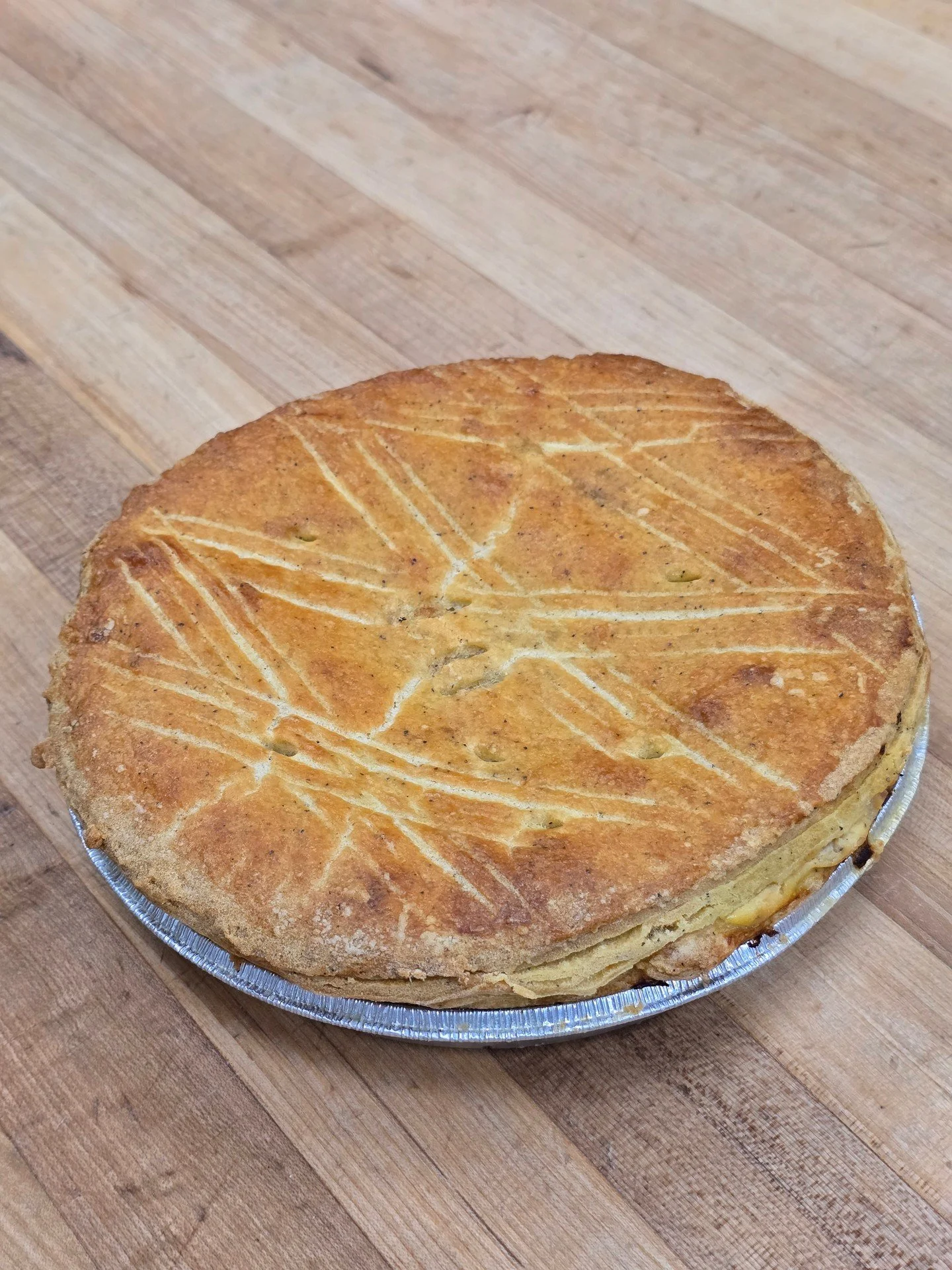 Pizza di Pasqua Pie!! We have full size Pizza Gaina along with the slices! Stop in to get your own pie to celebrate the Easter and Lent season! #antoinespastryshop #PizzadiPasqua #pizzagaina #pie #savorypie #meatcheesepie #richthebaker #easter #holid