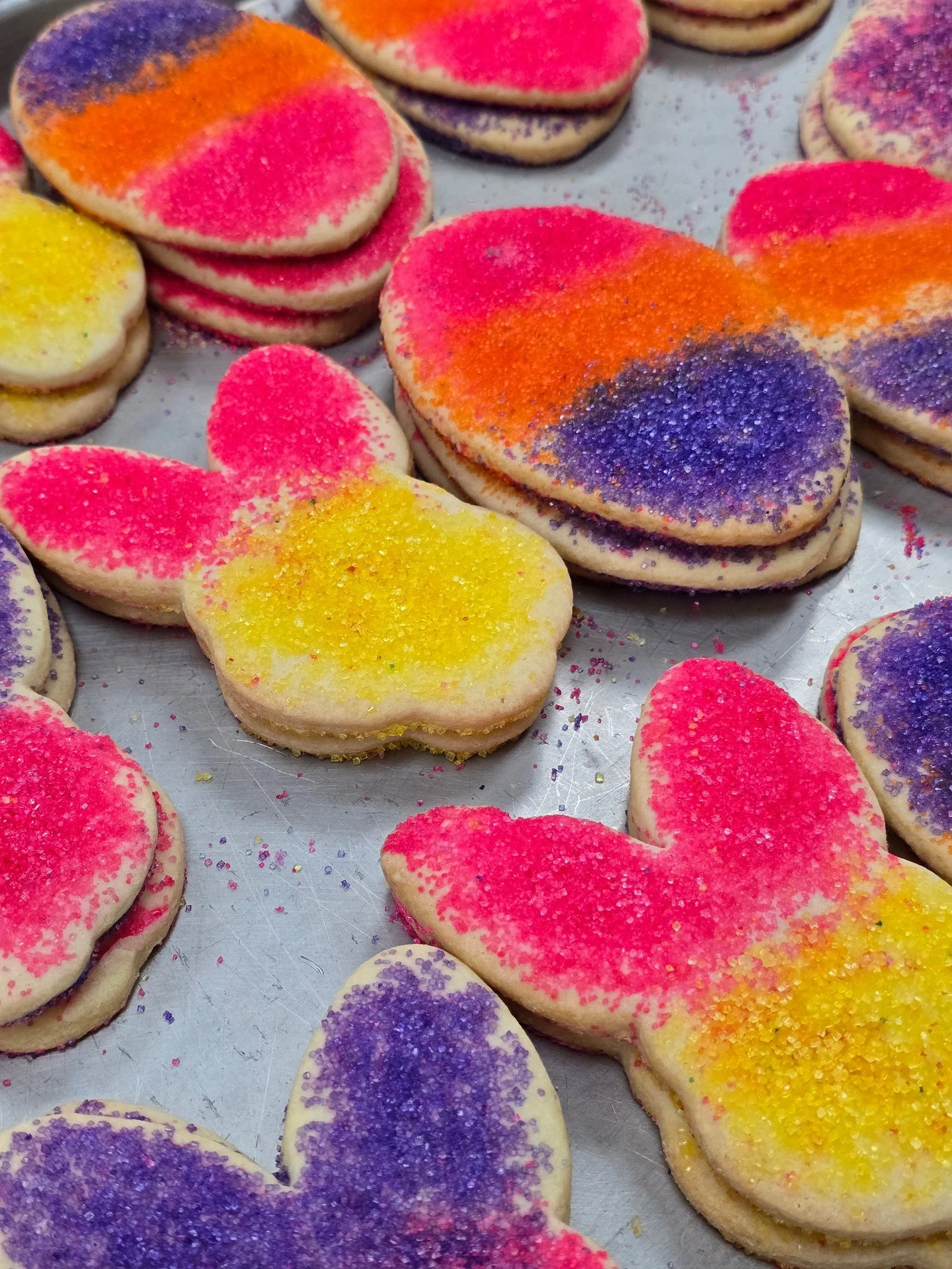 Our Easter themed sugar cookies have arrived!! Stop in today to get yourself and the family a spring treat!! #antoinespastryshop #sugarcookie #cookie #cookies #richthebaker #easter #holiday #spring