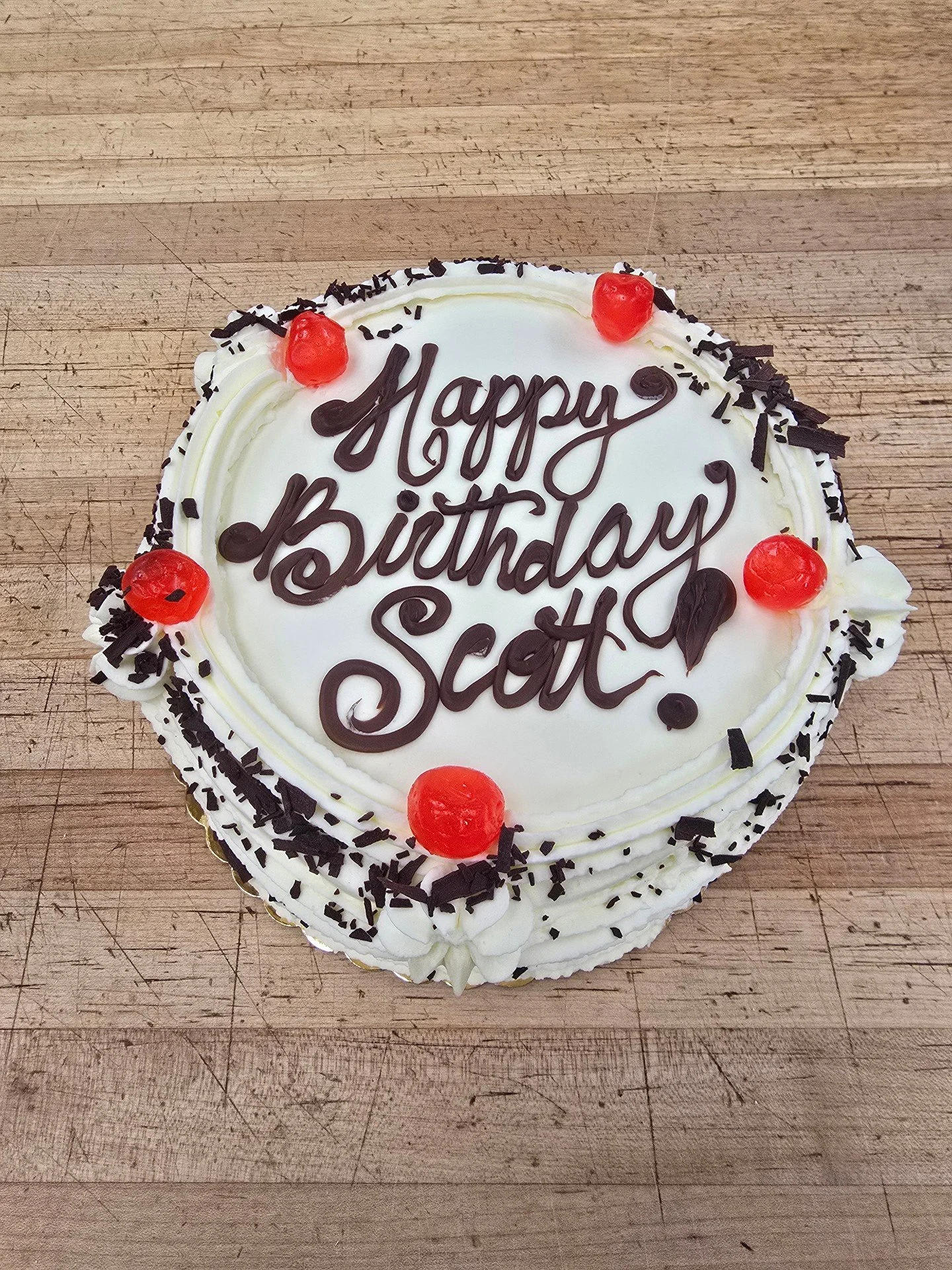 Happy Birthday Scott!! #antoinespastryshop #blackforestcake #darkcherries #darksweetcherry #customcake #italian #whipcream #richthebaker #chocolate