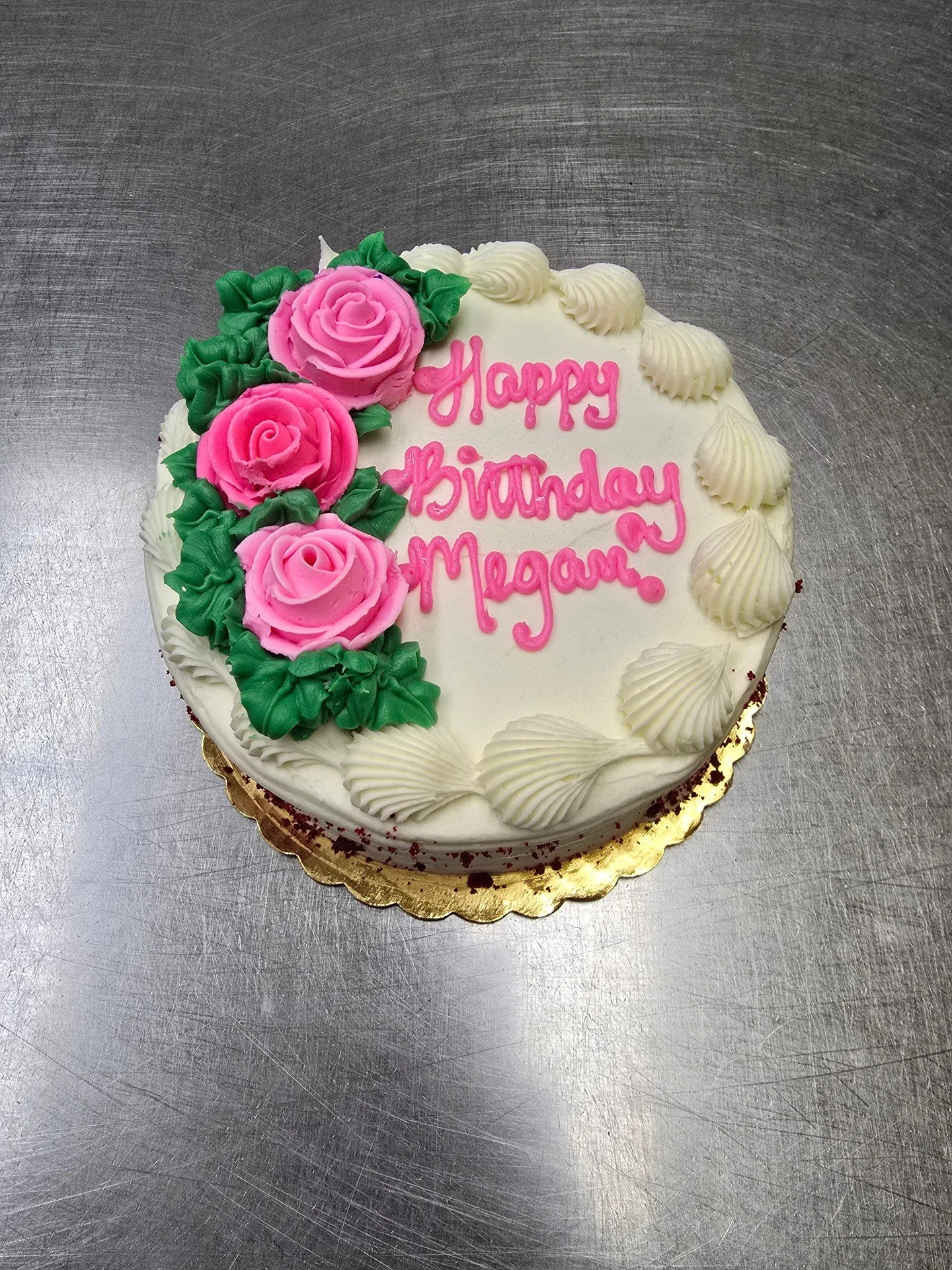 Happy Birthday Megan! #antoinespastryshop #cake #cakes #vanilla #chocolate #frosting #richthebaker #happybirthday #redvelvetcake