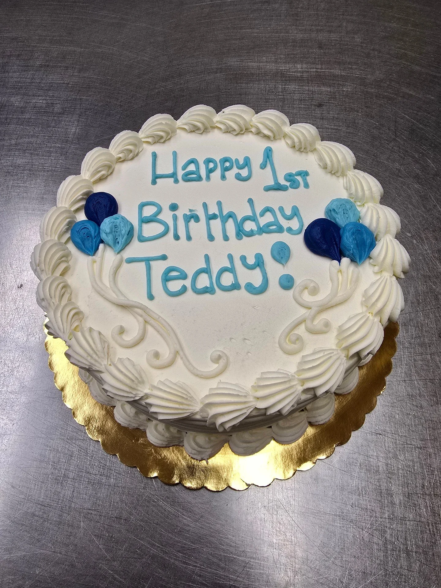 Happy 1st Birthday Teddy! #antoinespastryshop #cake #cakes #vanilla #chocolate #frosting #richthebaker #happybirthday