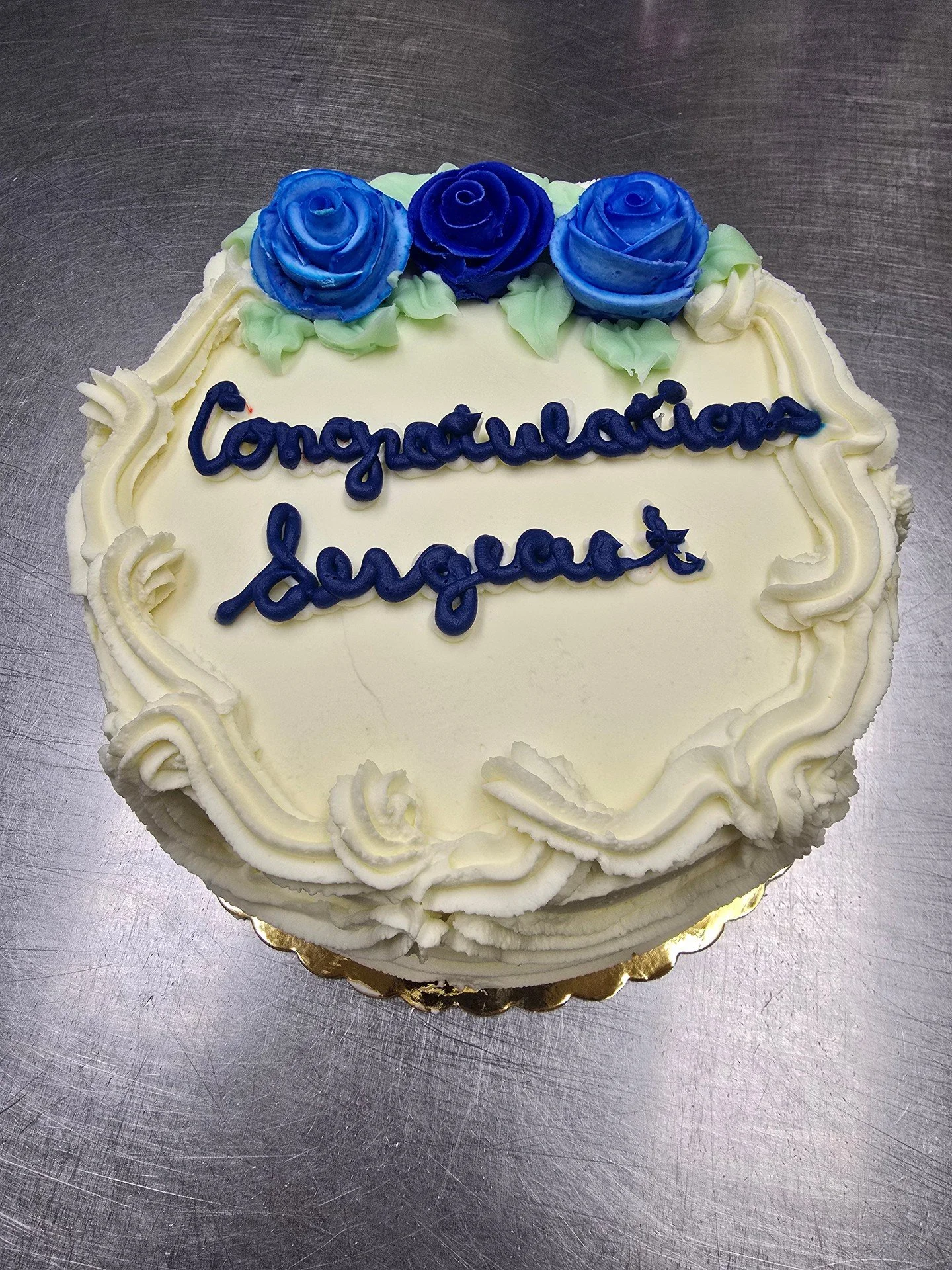 Congratulations Sergeant! #antoinespastryshop #cake #cakes #vanilla #whipcreamstrawberry #whipcream #richthebaker #congratulations