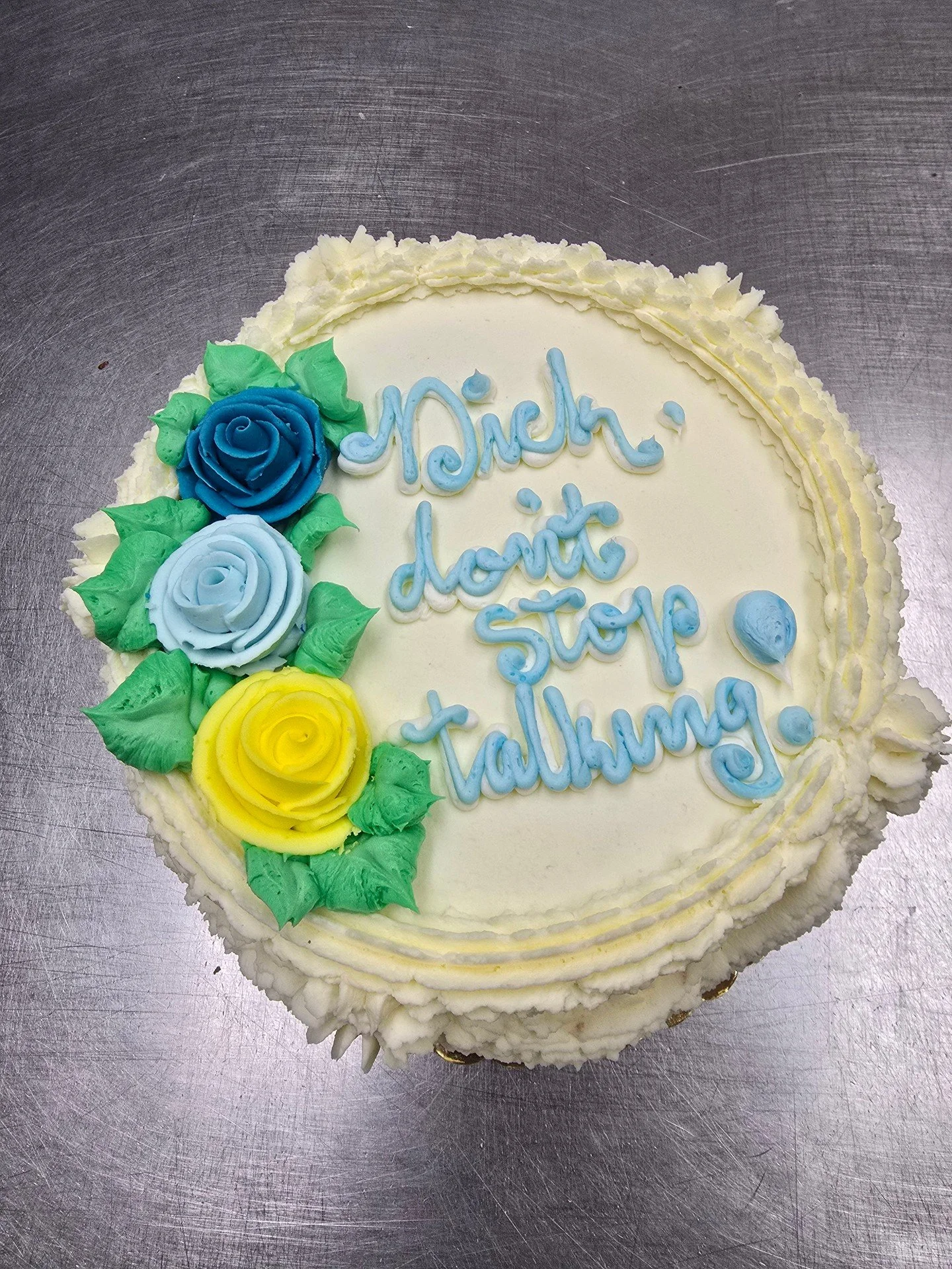 Dick, don&rsquo;t stop talking! #antoinespastryshop #cake #cakes #happybirthday #whipcreamstrawberry #richthebaker #whipcream