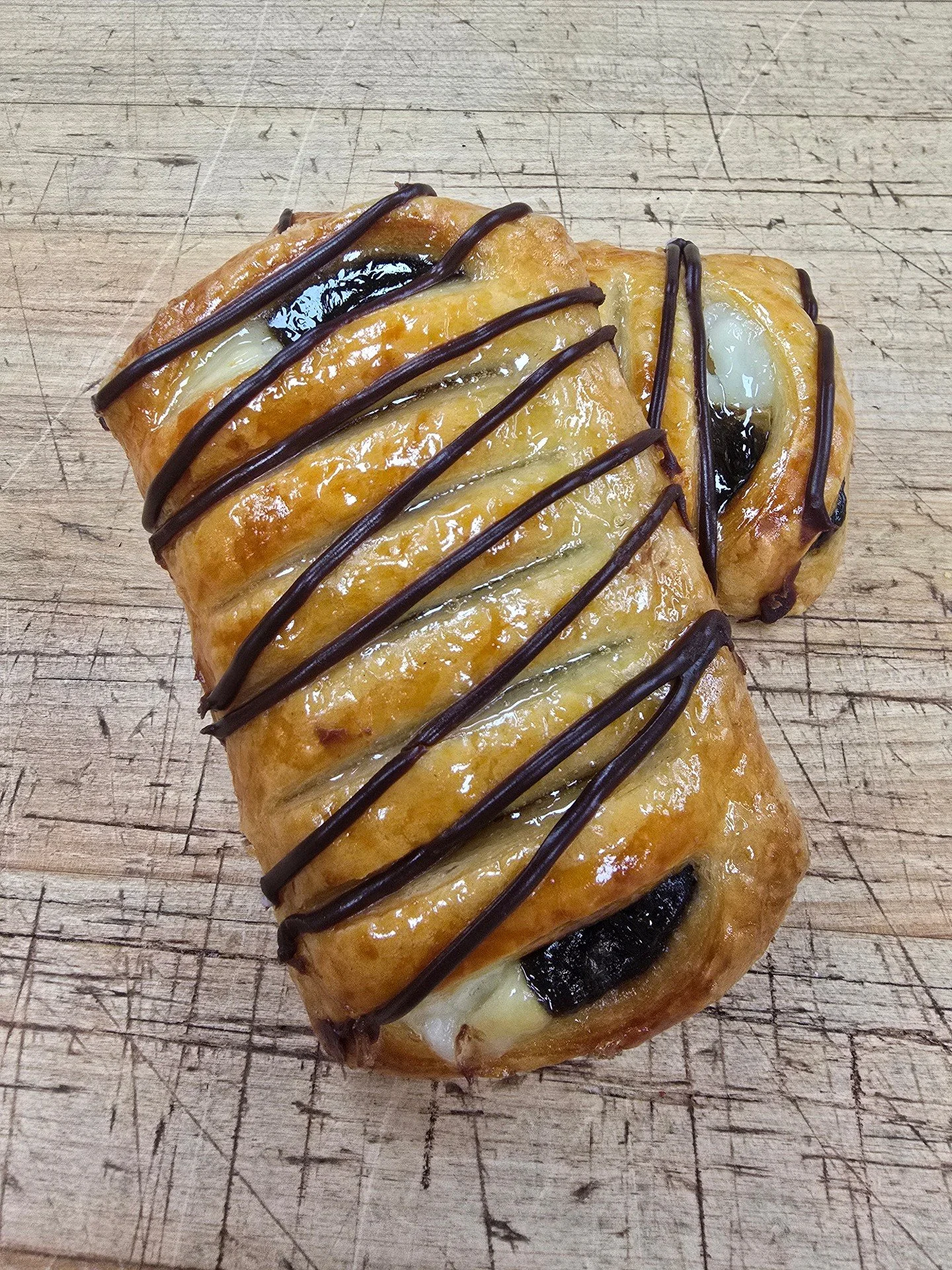 New Item!! Tiramisu and cheese Danish with chocolate drizzle! #antoinespastryshop #newitem #pastry #richthebaker #bakery #danish #chocolate #tiramisu #cheese