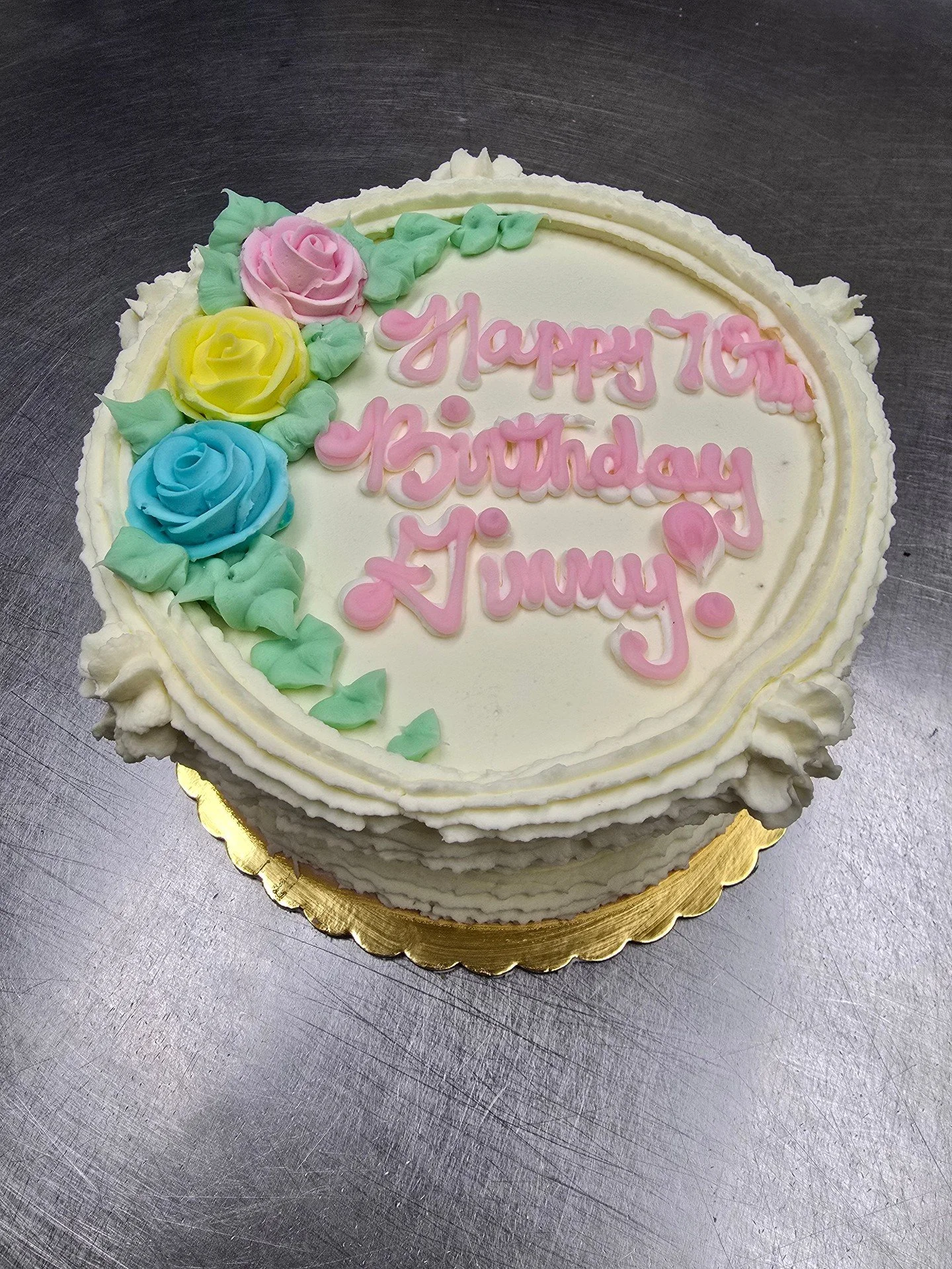 Happy 70th Birthday Jimmy! #antoinespastryshop #cake #cakes #whipcreamstrawberrycake #customcake #richthebaker #strawberry #whipcream