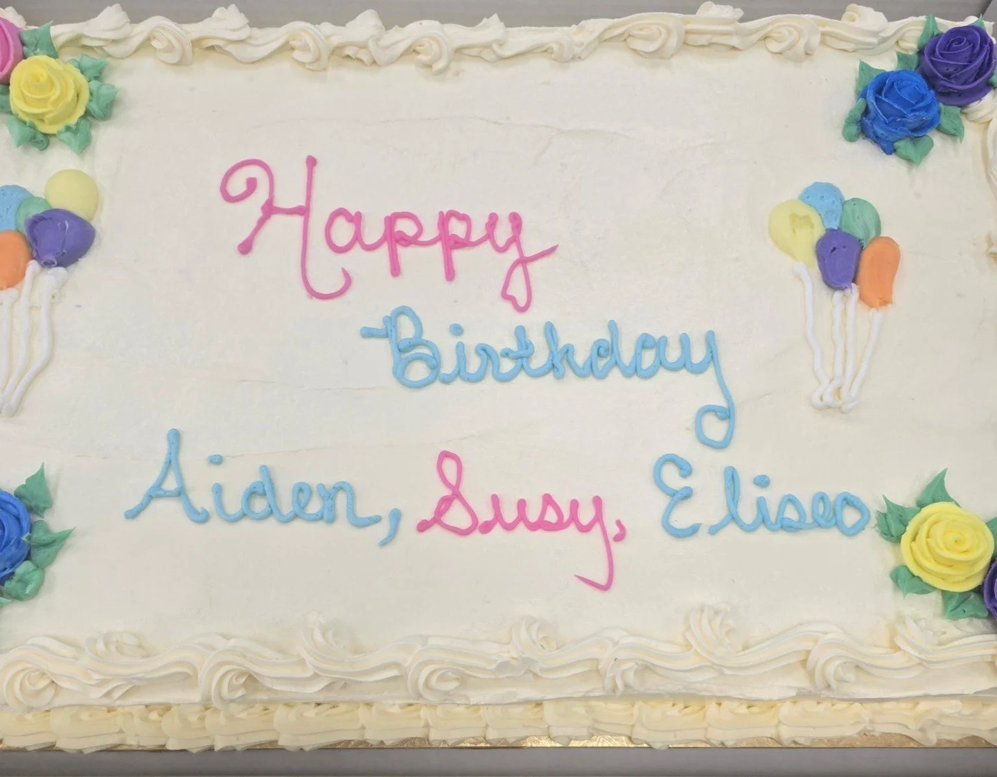 Happy Birthday Aiden, Susy, and Eliseo! #antoinespastryshop #cake #cakes #frosting #happybirthday #richthebaker