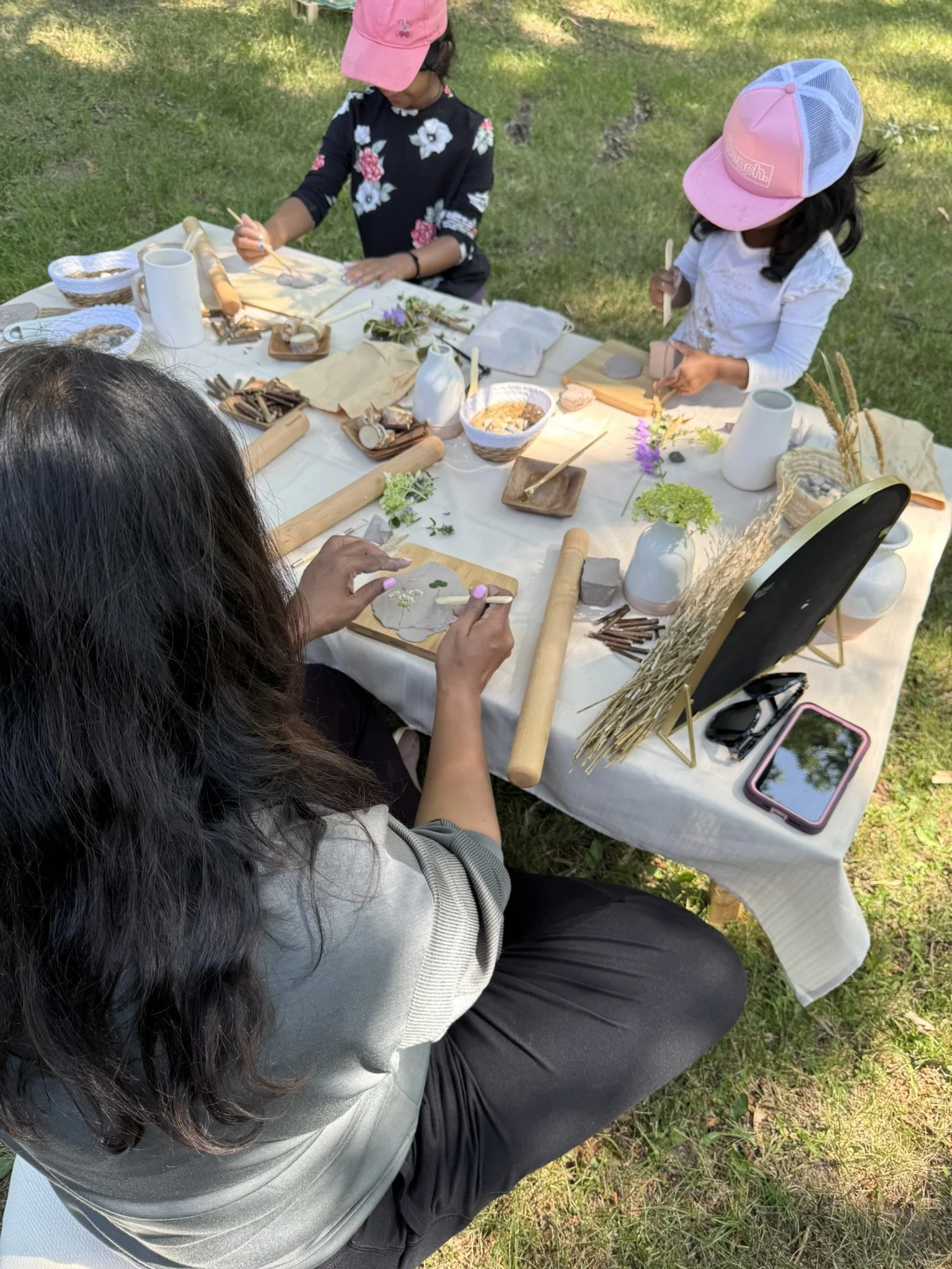 The children and parents jumped right in—conversations flowed, questions emerged, and pockets of silence settled in. There's a quiet beauty in those still moments.