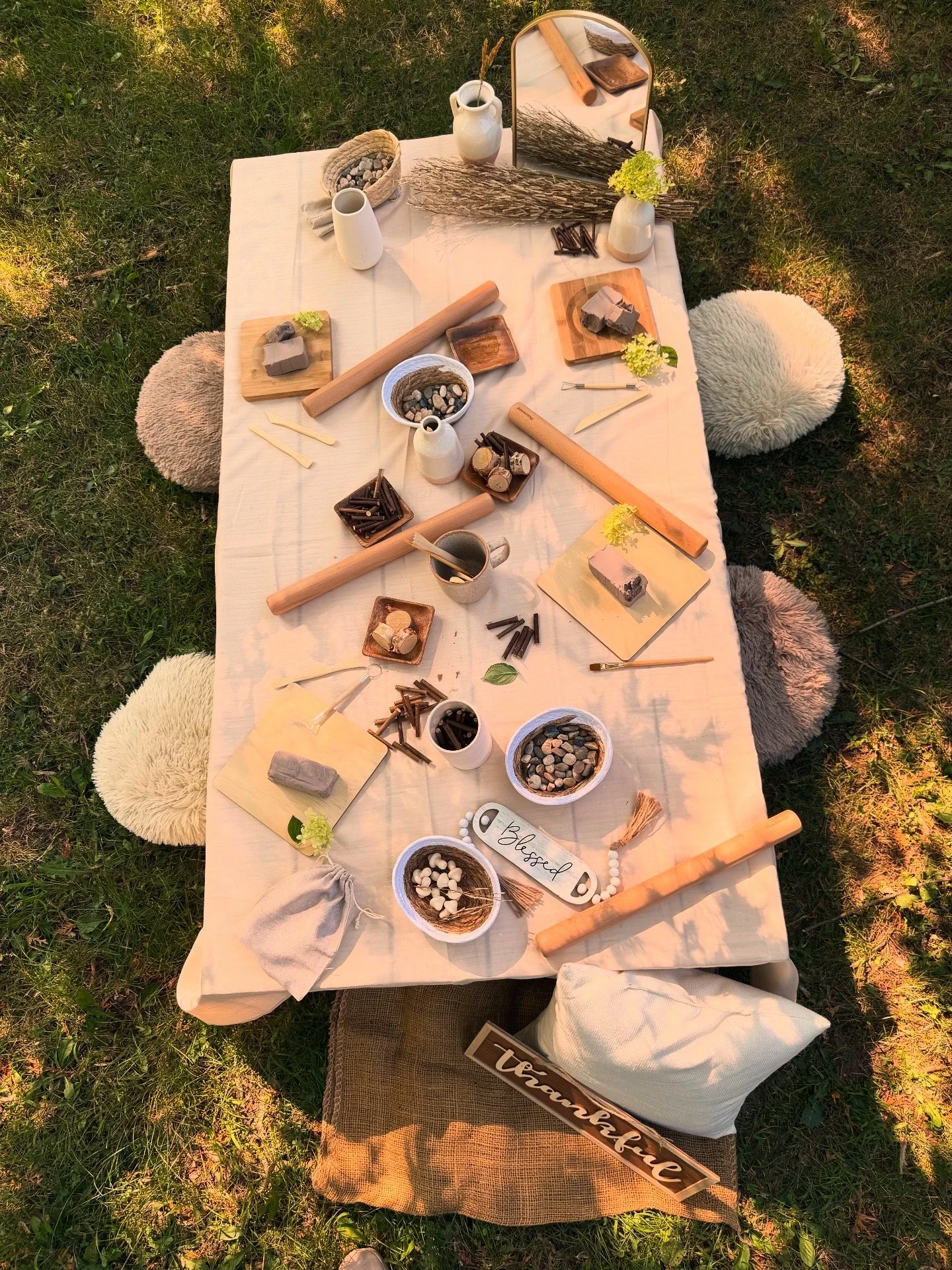 Part Two - Clay Play Set Up
Sitting on the floor or close to it, allows individuals to feel grounded and one with nature!