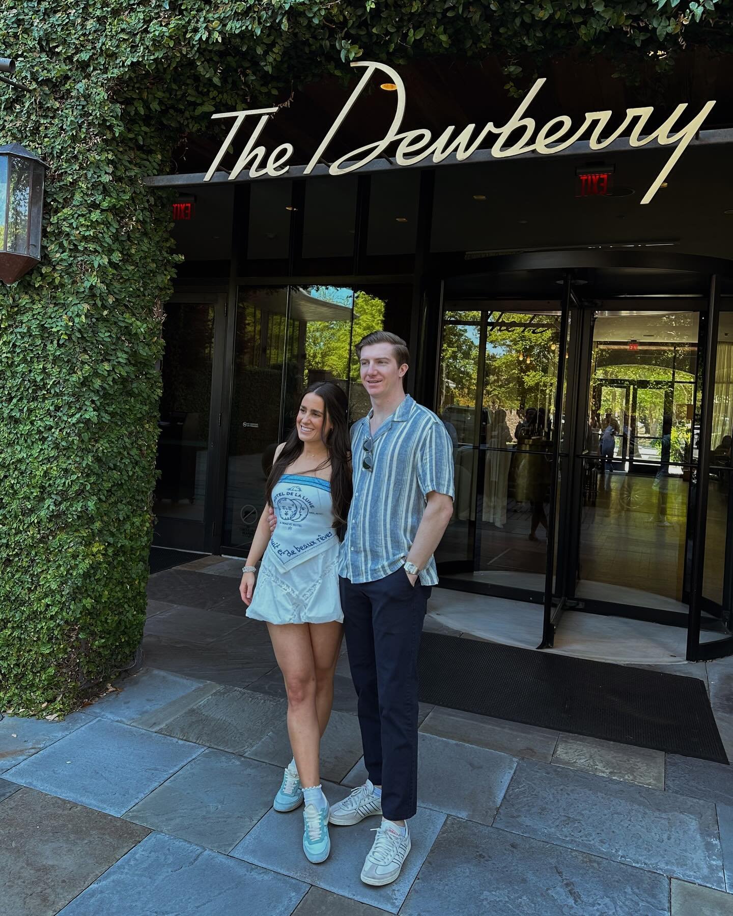 ☺️💕🤩💒 

outfit details&mdash; (also on my LTK link in bio) 
 
me 💁🏻&zwj;♀️
top - @nuuly 
skirt + sneakers - @zara 
favorite ruffle socks - @amazon 
 
zach 🙋&zwj;♂️
pants - @bonobos 
shirt - @abercrombie ( this exact one is no longer available ?