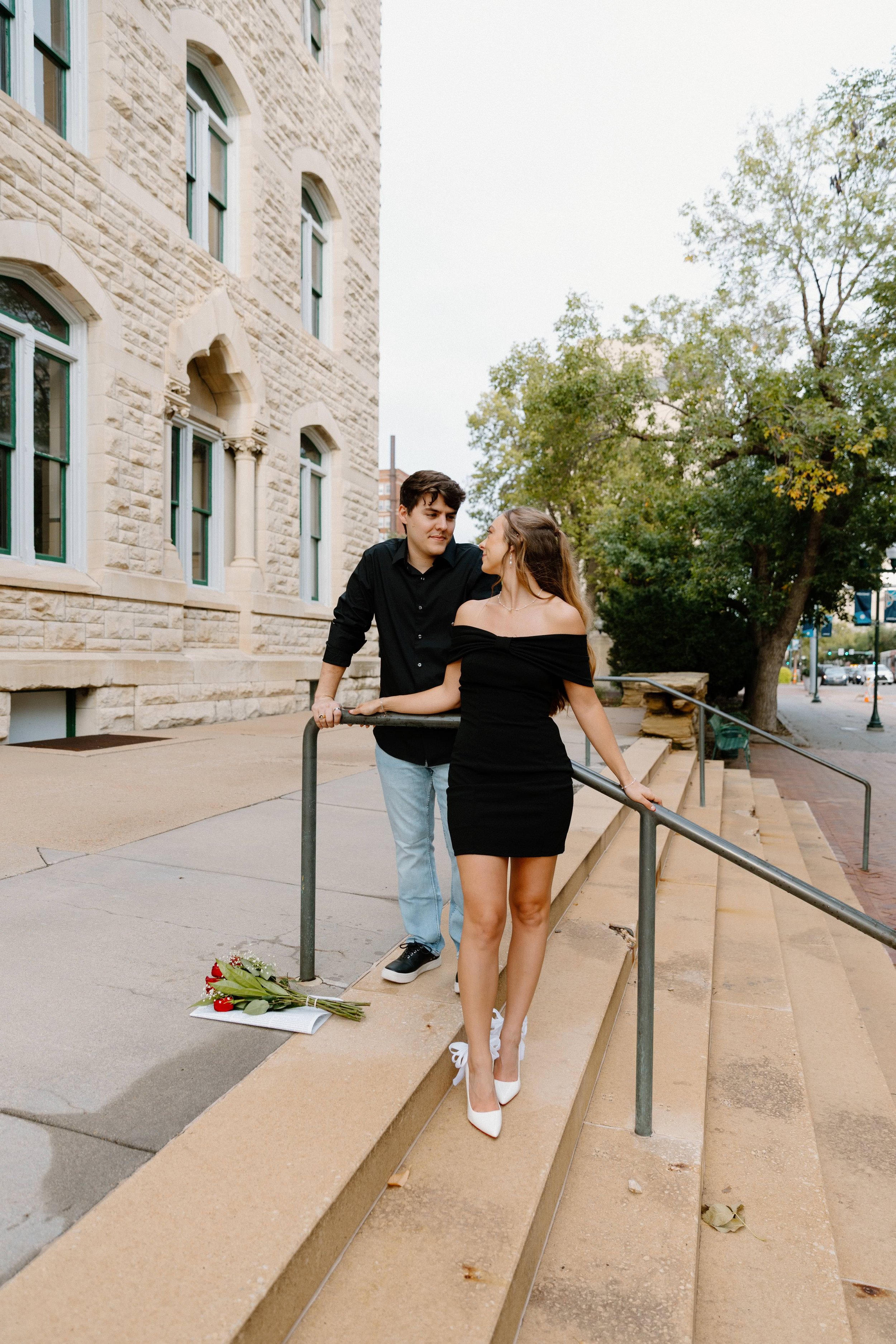 downtown lincoln engagement photos