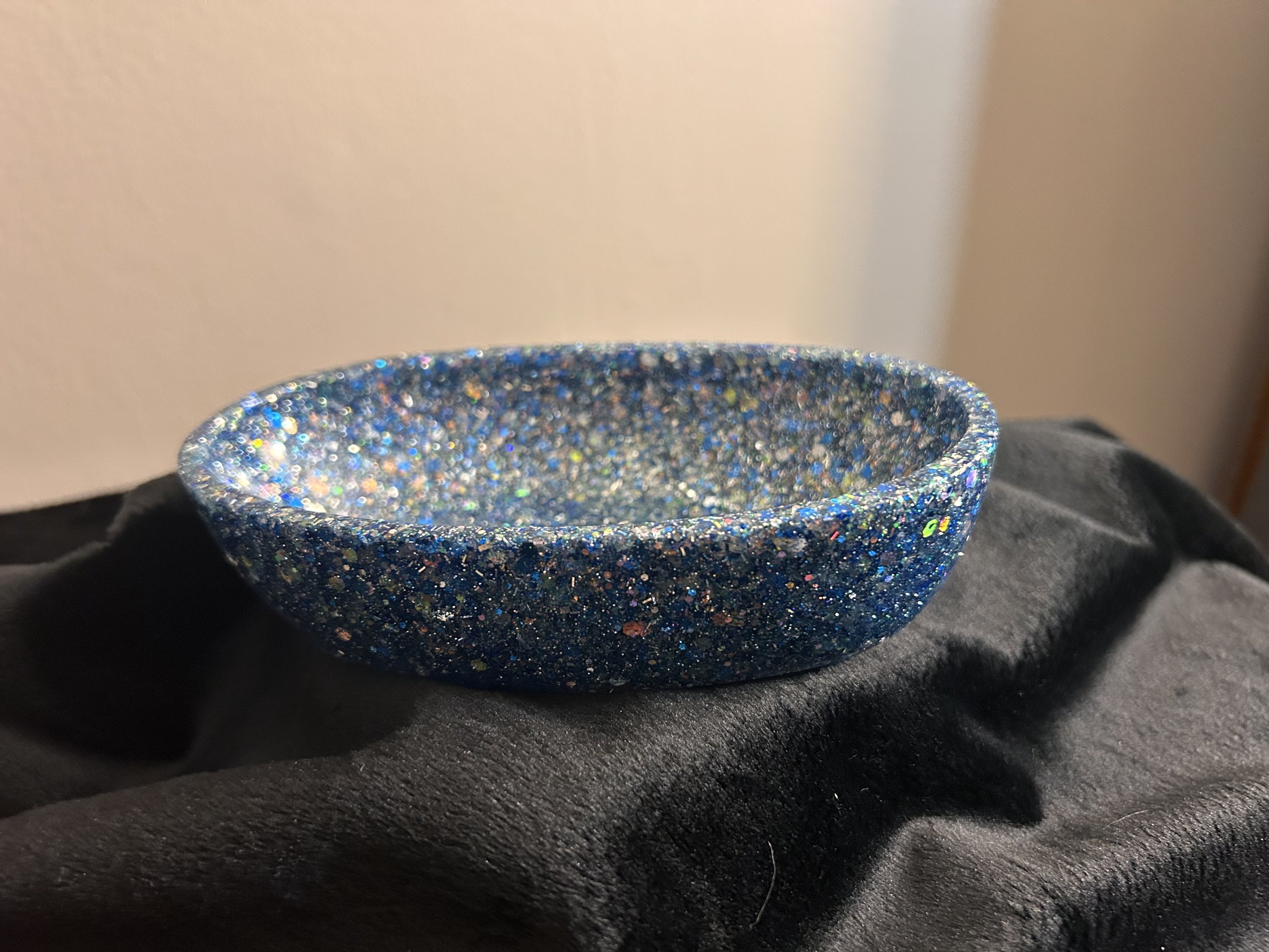 Sparkling Blue Resin Bowl