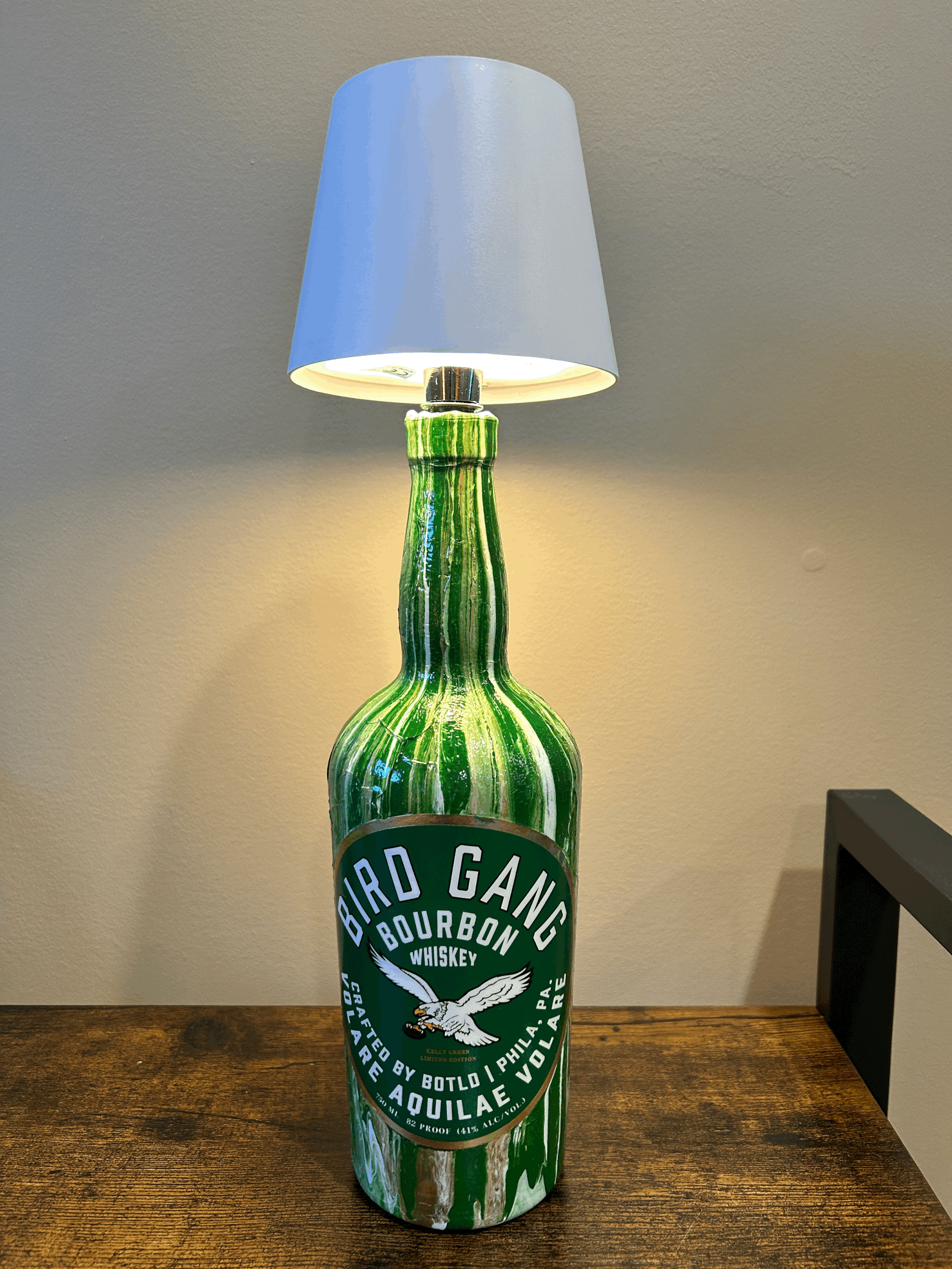 Bird Gang Whiskey bottle lamp