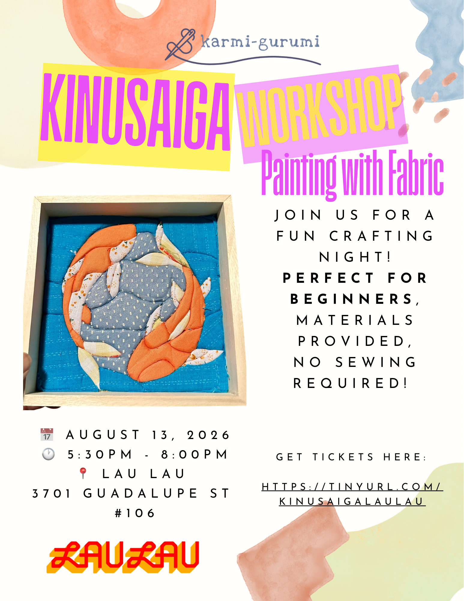 Karmigurumi Kinusaiga Workshop: Painting with Fabric
