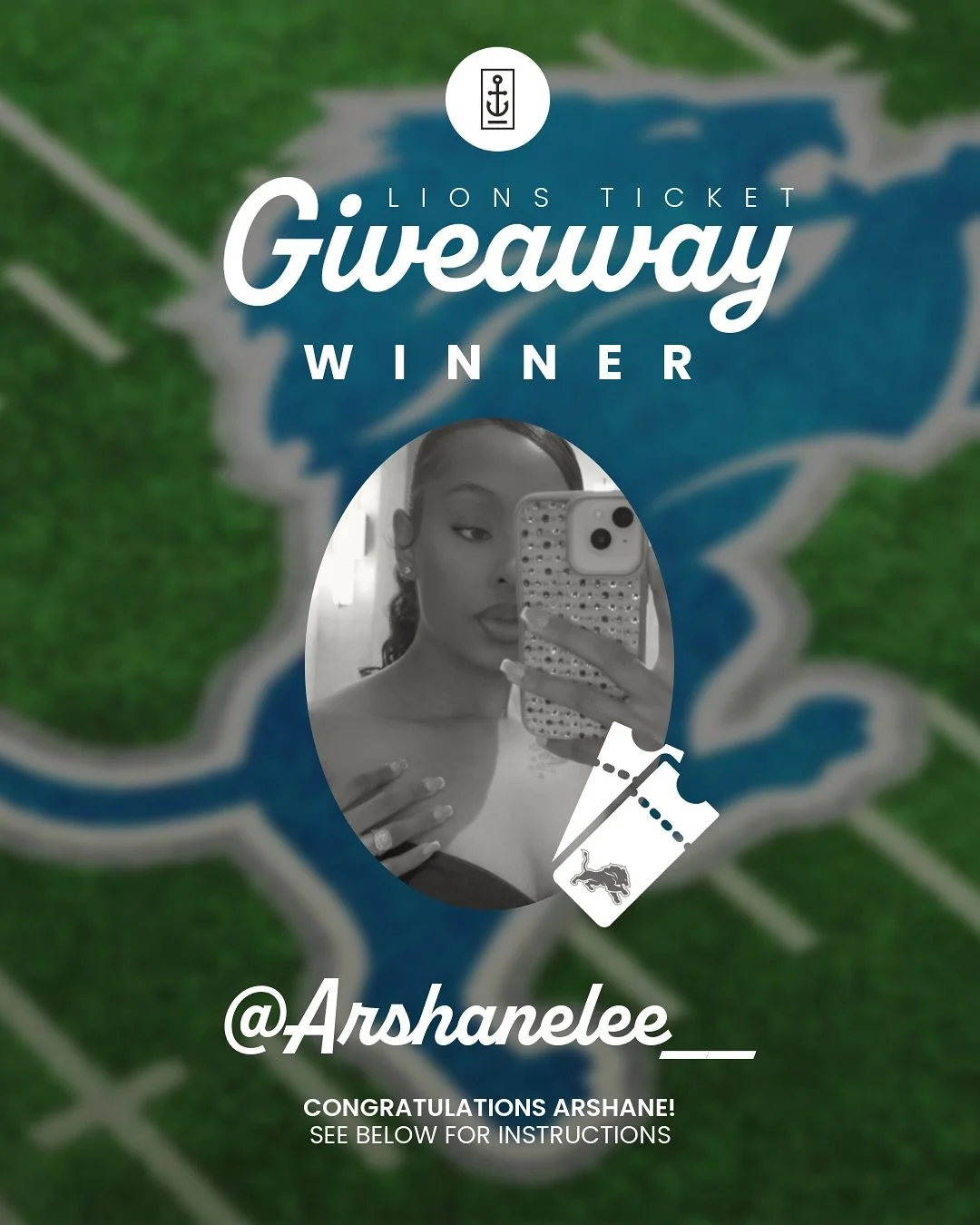 🎉 WE HAVE A WINNER! 🎉
Congrats to @arshanelee__ &mdash; you&rsquo;re heading to cheer on the Lions at Ford Field! 🦁💙
You&rsquo;ve won 2 tickets to the November 23rd Lions vs. Giants game! 🏈🔥

📩 Accept our follow request then check your DMs &md