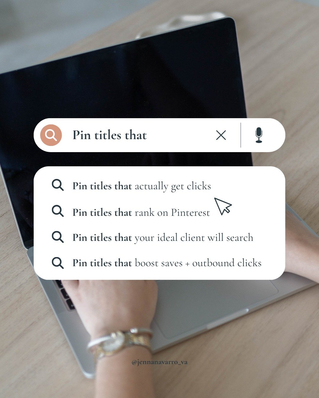 Your Pinterest titles could be working SO much harder for you 👀

Most people write pin titles like they're Instagram captions - and wonder why they're not getting traffic. Pinterest is a SEARCH ENGINE, which means your titles need to be optimized fo
