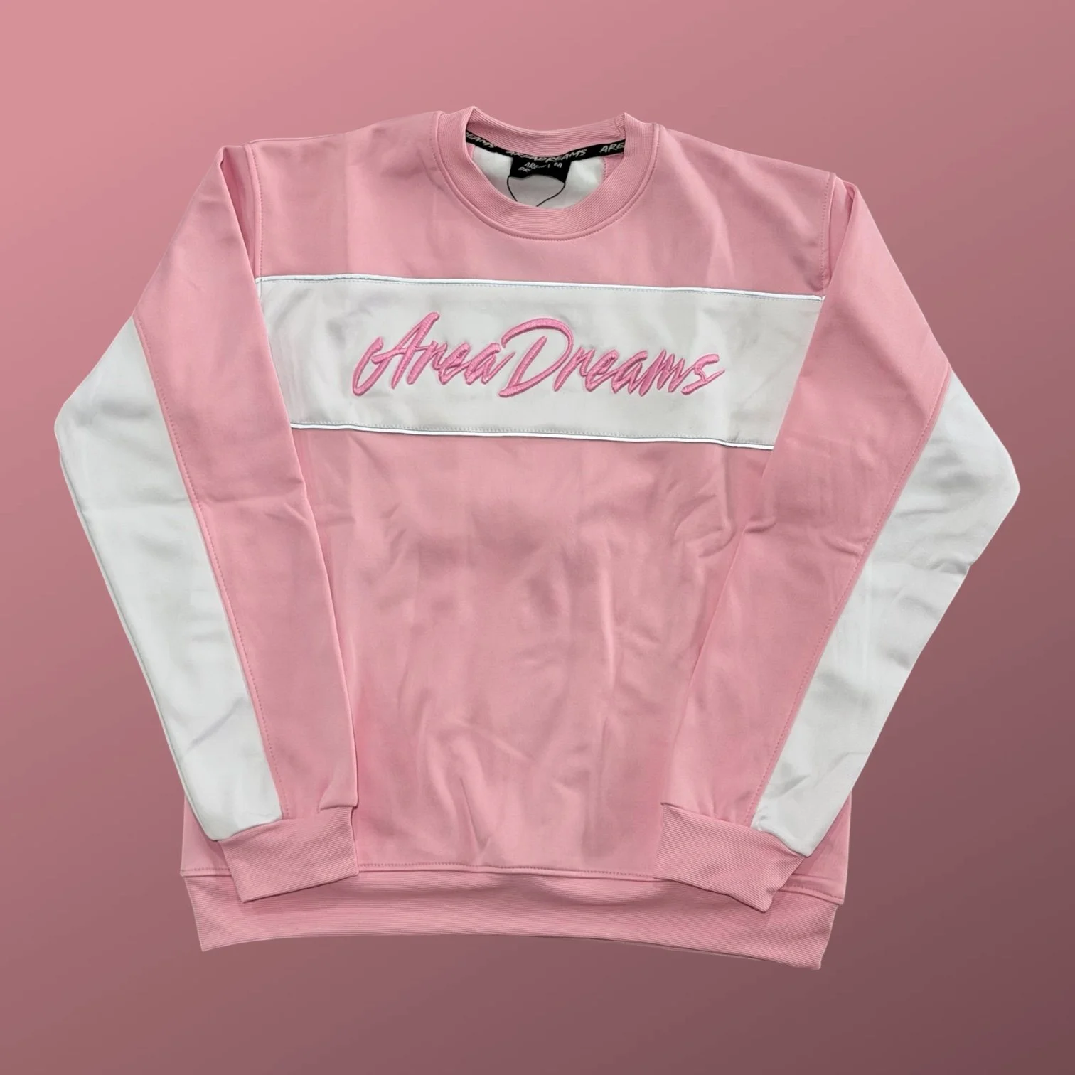 Sweet Pink / White Panel Crewneck