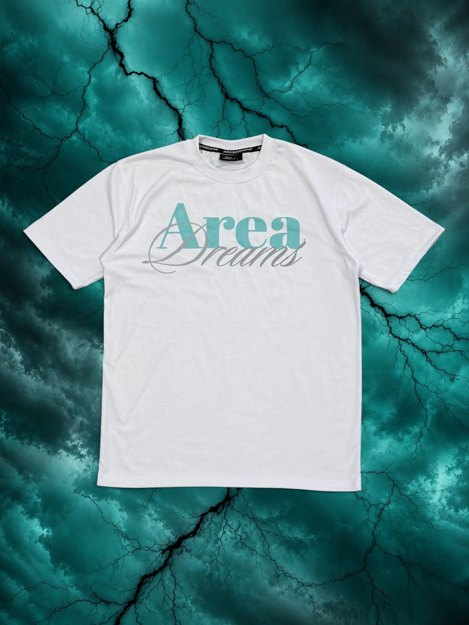 Calligraphy Tee Illuminate Mint / White