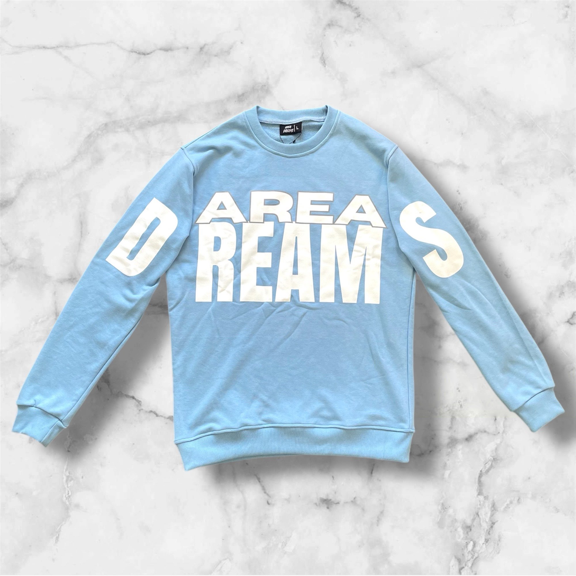 Powder Blue SpellOut Crewneck