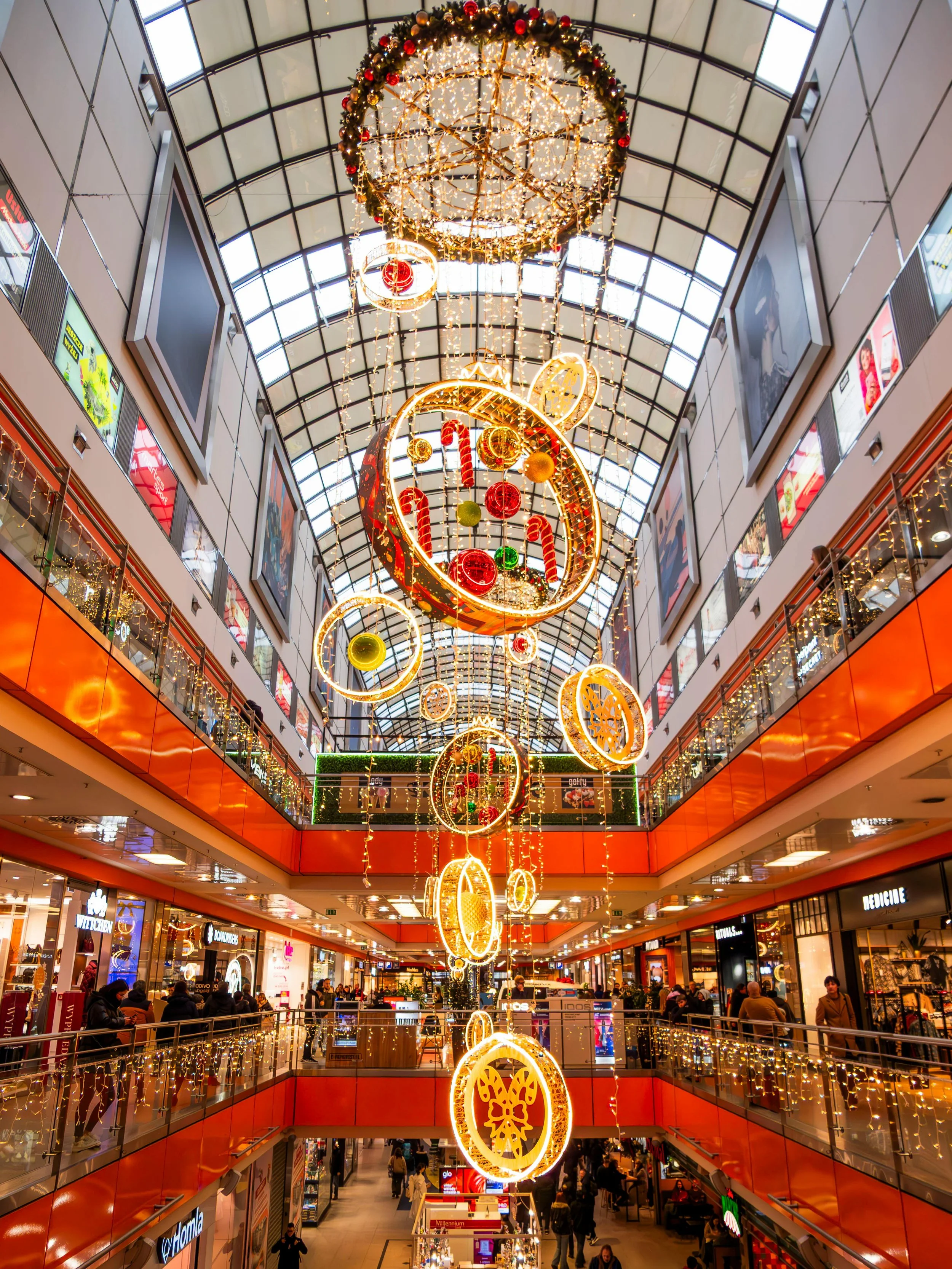 large Christmas decoration in a mall