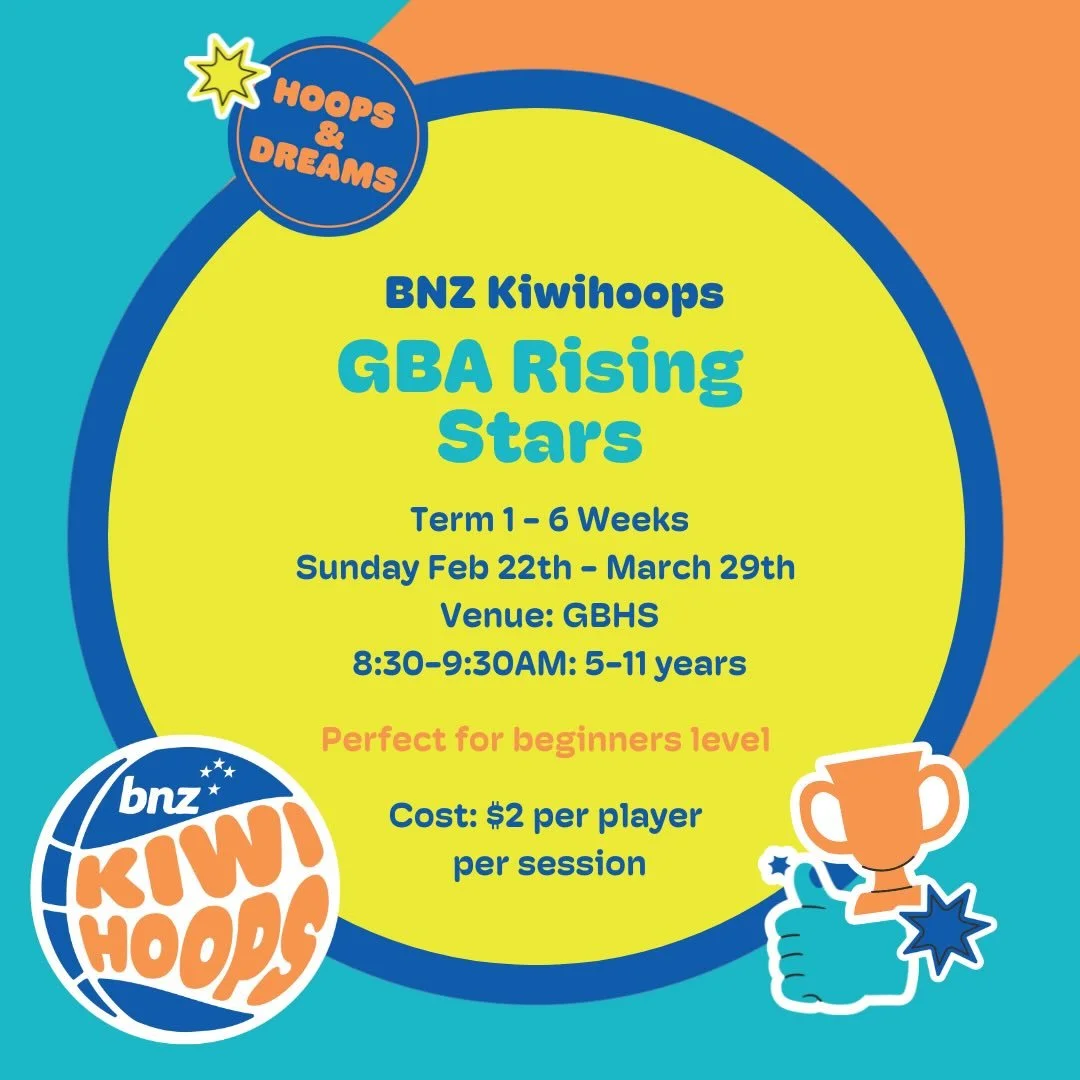 Welcome back to our ✨Rising Stars✨ for 2026!!! 

Please note changes to the structure and programme whanau. We are taking Rising Stars back to its grass roots level with these sessions tailored for beginner/entry level tamariki. Coach Sparks is all a