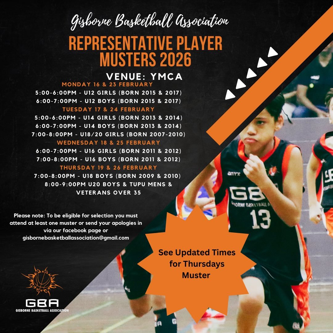 🚨Due to the high numbers from last week we have altered Thursday&rsquo;s muster times as follows. Ngā mihi