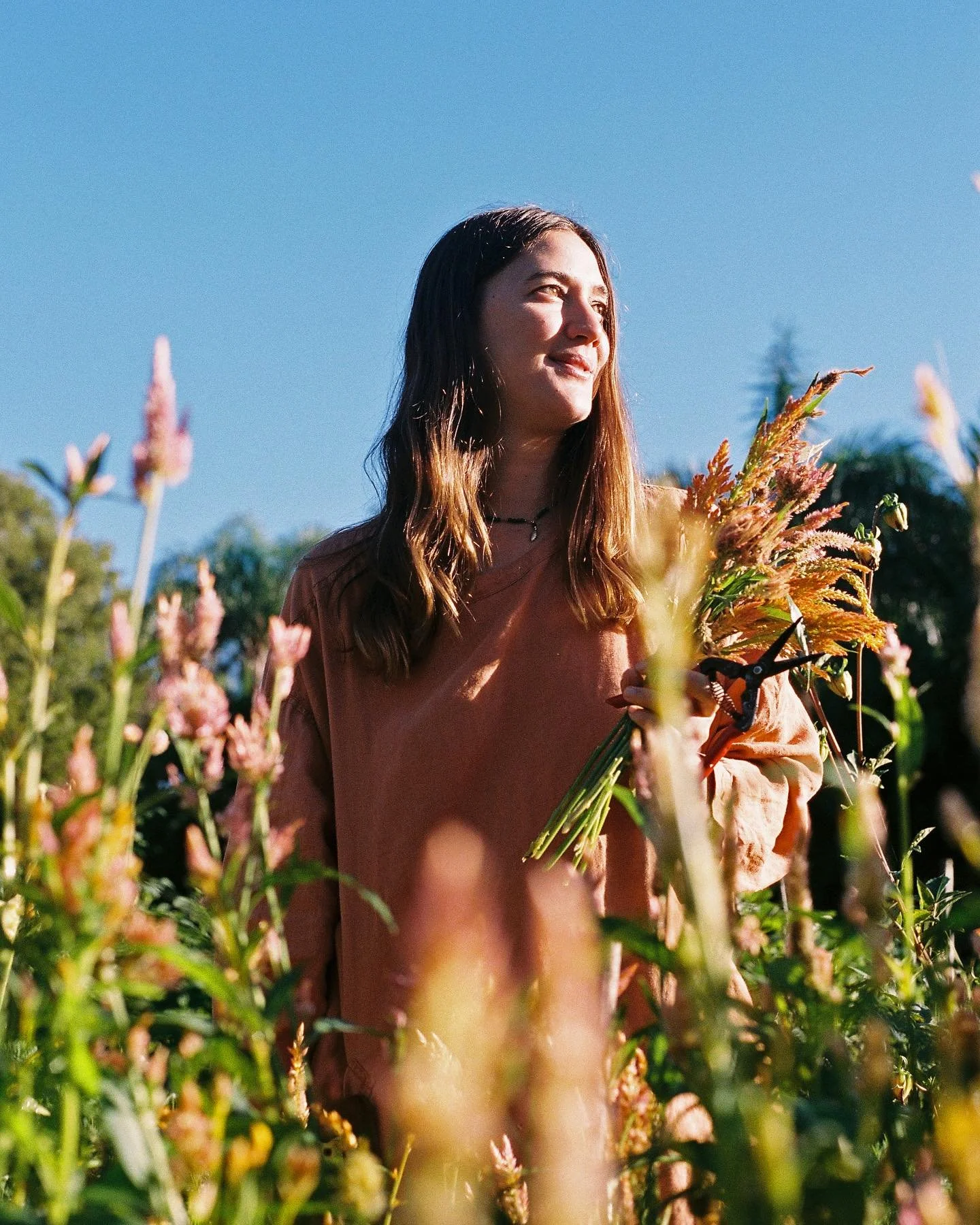 Meran, with her home-grown flowers