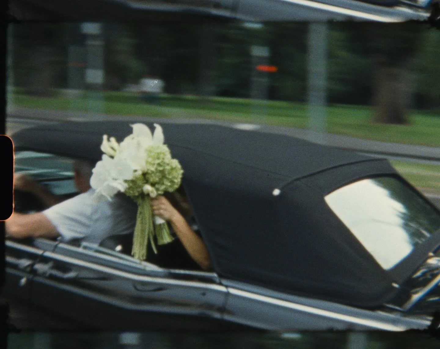 Super 8 stills from A + T&rsquo;s film that I just adore 🎥 

reception venue: @oldpalmliquor 
photography: @brownpaperparcel 
super 8 video: @flamesinframe 
florals: @rosestudios___ 
cake: @mali_bakes 
dress + neck scarf: @lola.varma