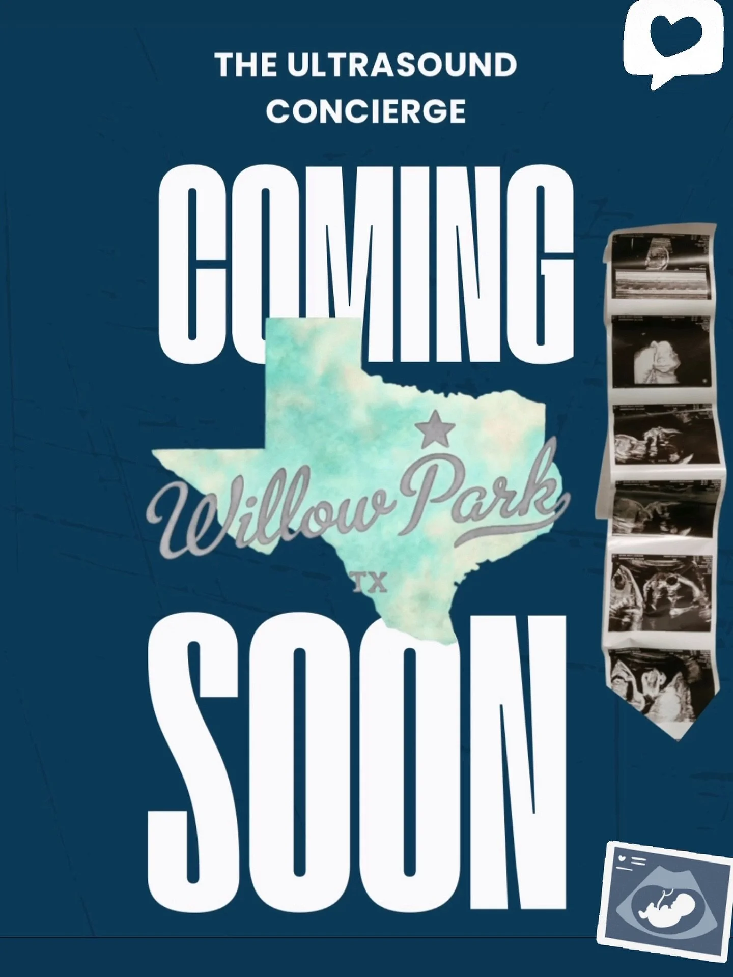 We are now accepting waiting list requests for Willow Park! If you are 5-26 weeks pregnant and want to be scanned during our launch week- please email us at callie@theultrasoundconcierge.com and include your name and phone number! Appointments booked