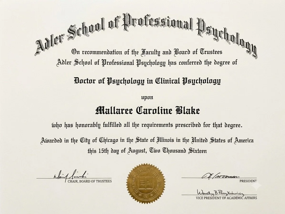 Dr. Mallaree Blake Doctorate in Psychology Degree