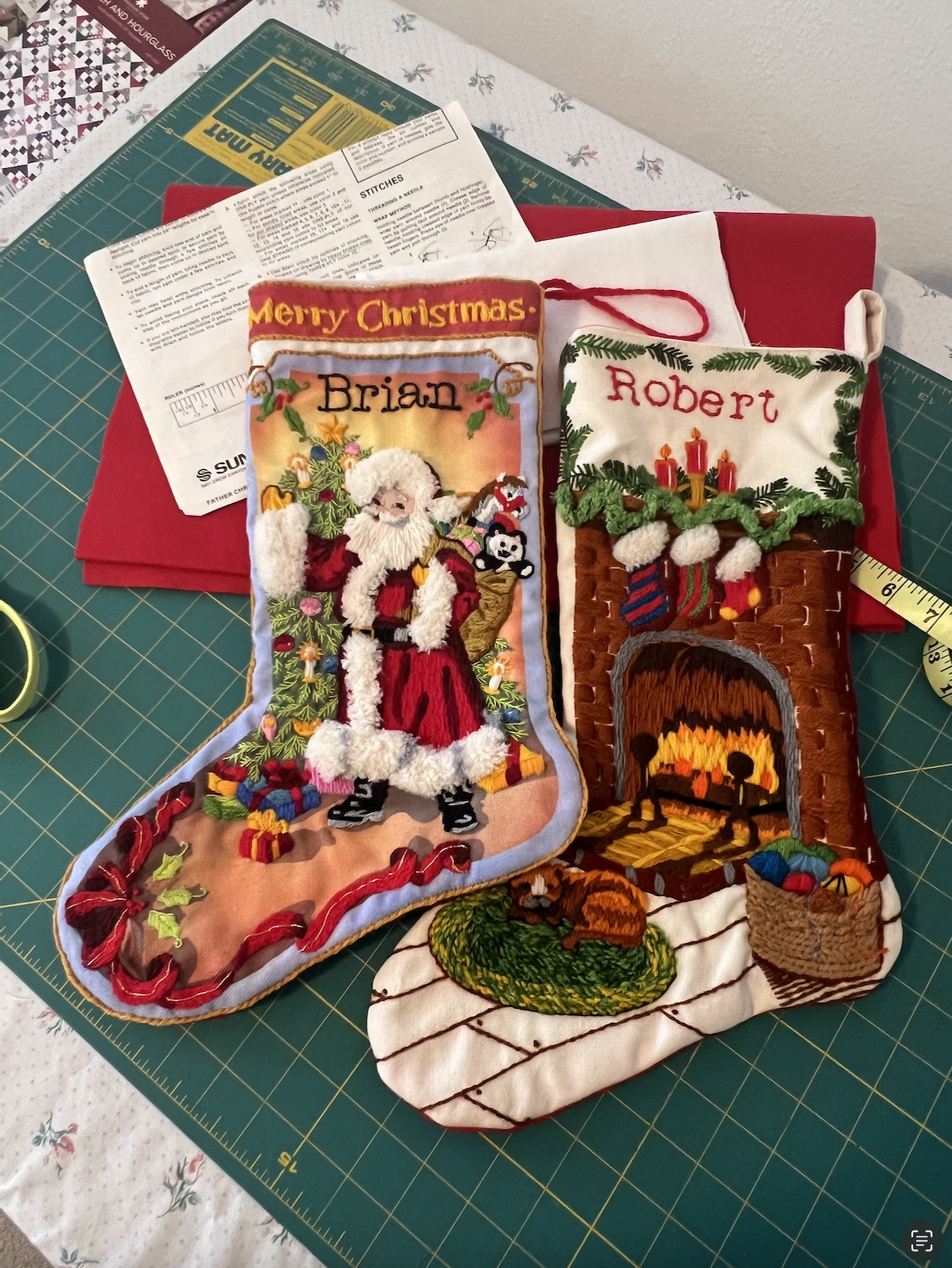 No matter the size, your projects are important! This client needed her vintage hand-embroidered Christmas stocking assembled so it matched the original one. 