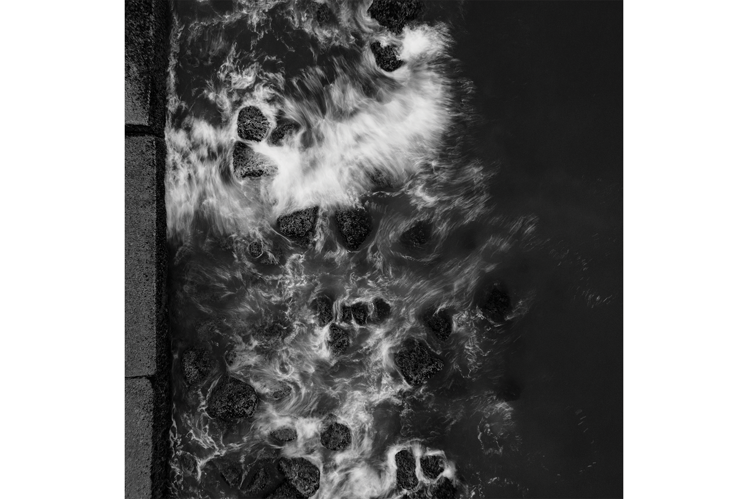 Large Format Decor Black and White Photography Ocean Rocks