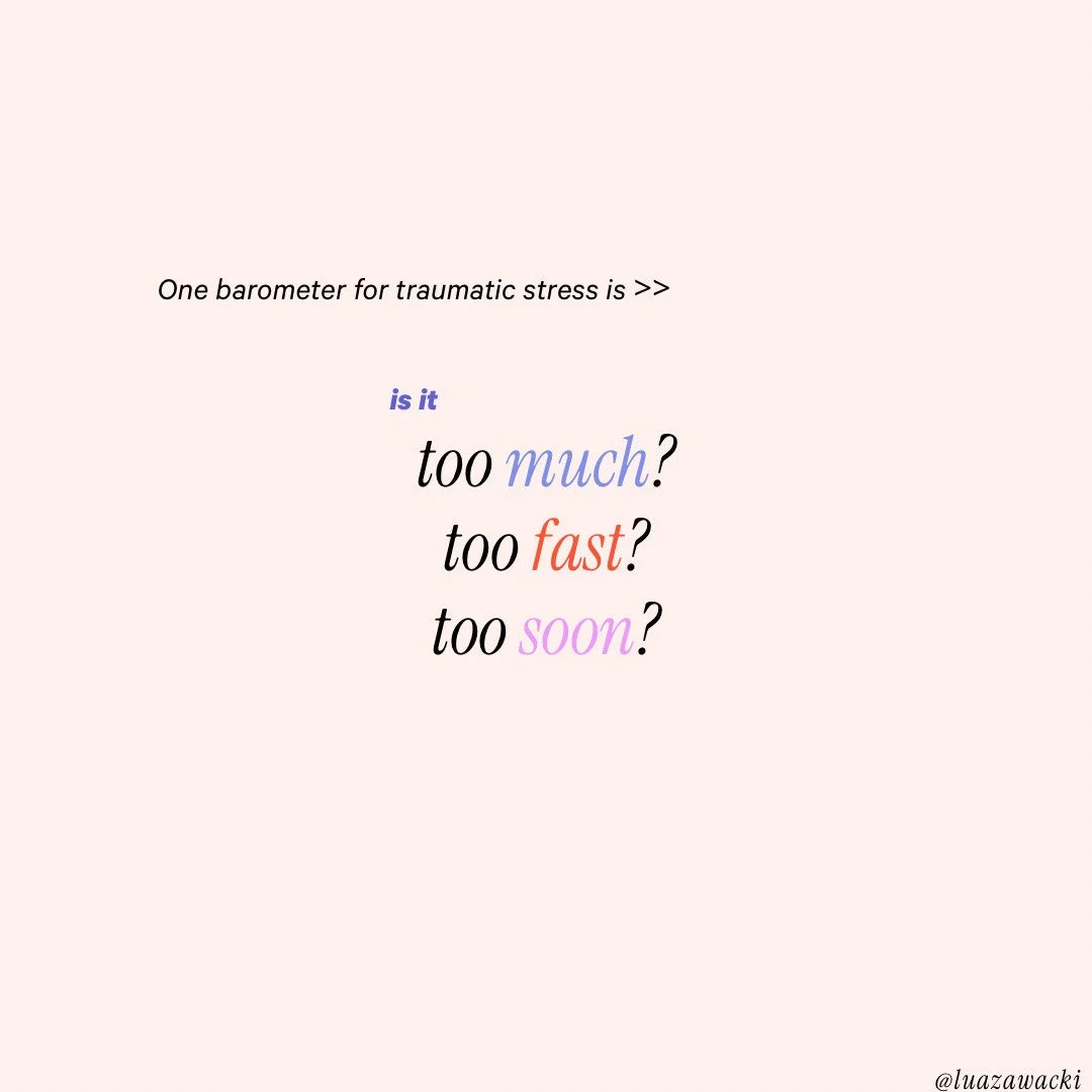 This definition of trauma is probably the one I refer to most in my work with clients. Because we essentially live in a society that perpetuates trauma, and we have all been conditioned to some extent in the Western world to align our thoughts, belie